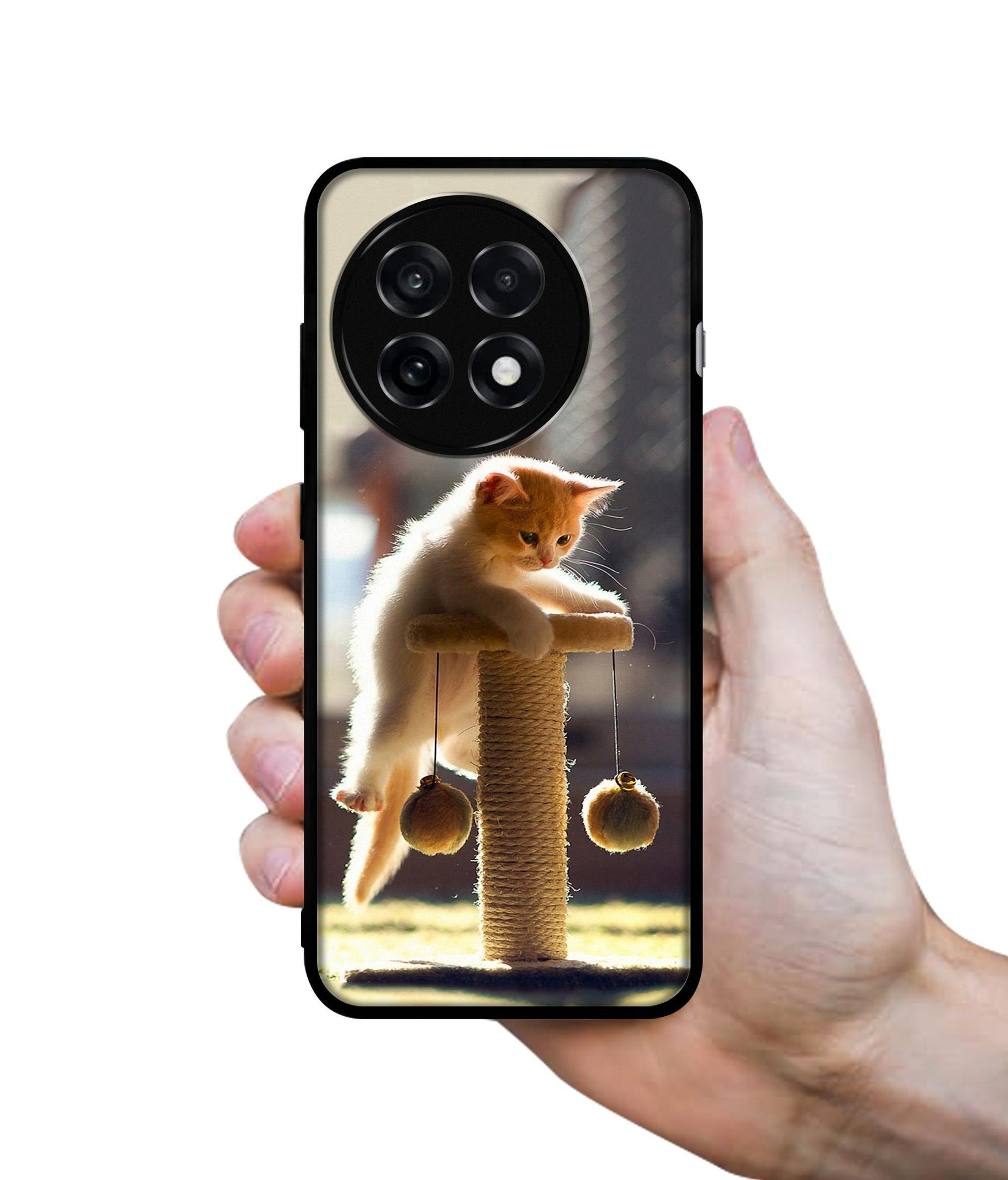 Cat Climbing Design Designer 2D Printed Back Case Cover for OnePlus 13R 5G