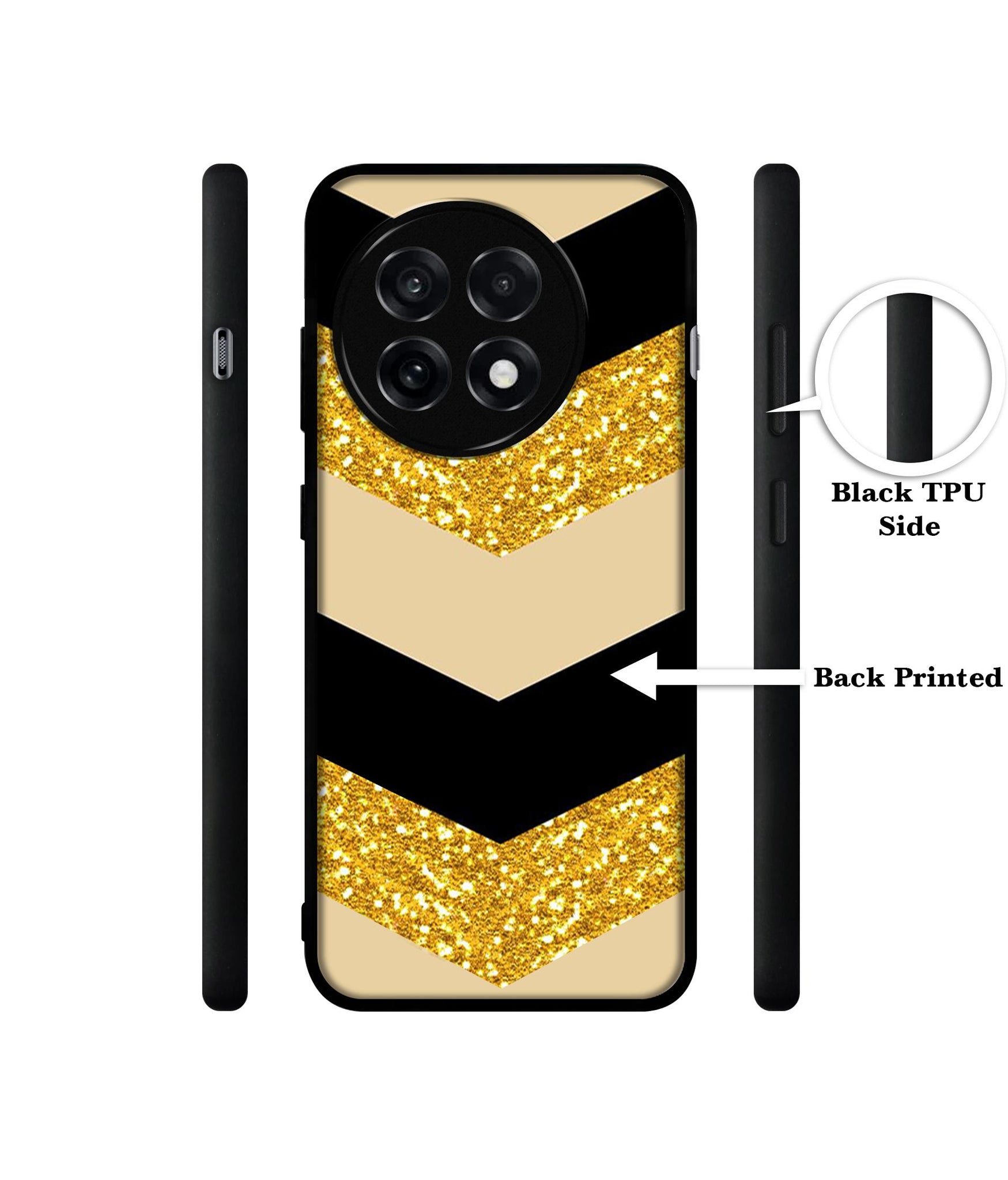 Black & Gold Design Designer 2D Printed Back Case Cover for OnePlus 13R 5G