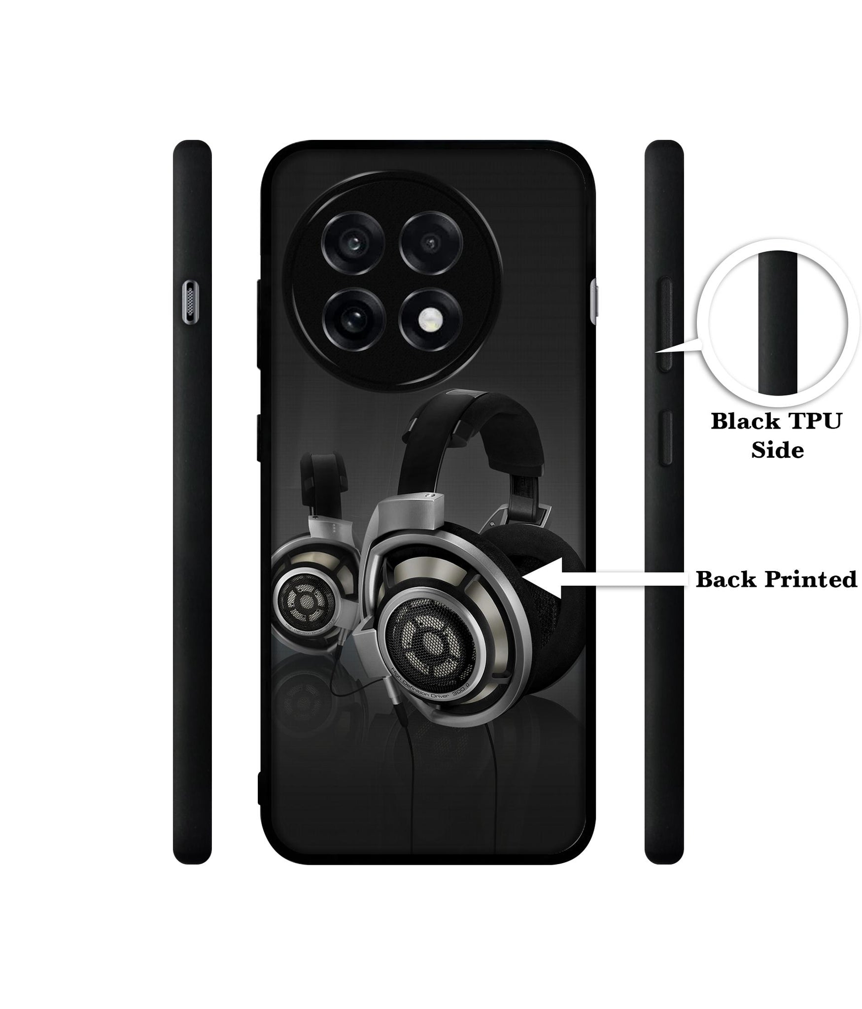 Head Phone Design Designer 2D Printed Back Case Cover for OnePlus 13R 5G