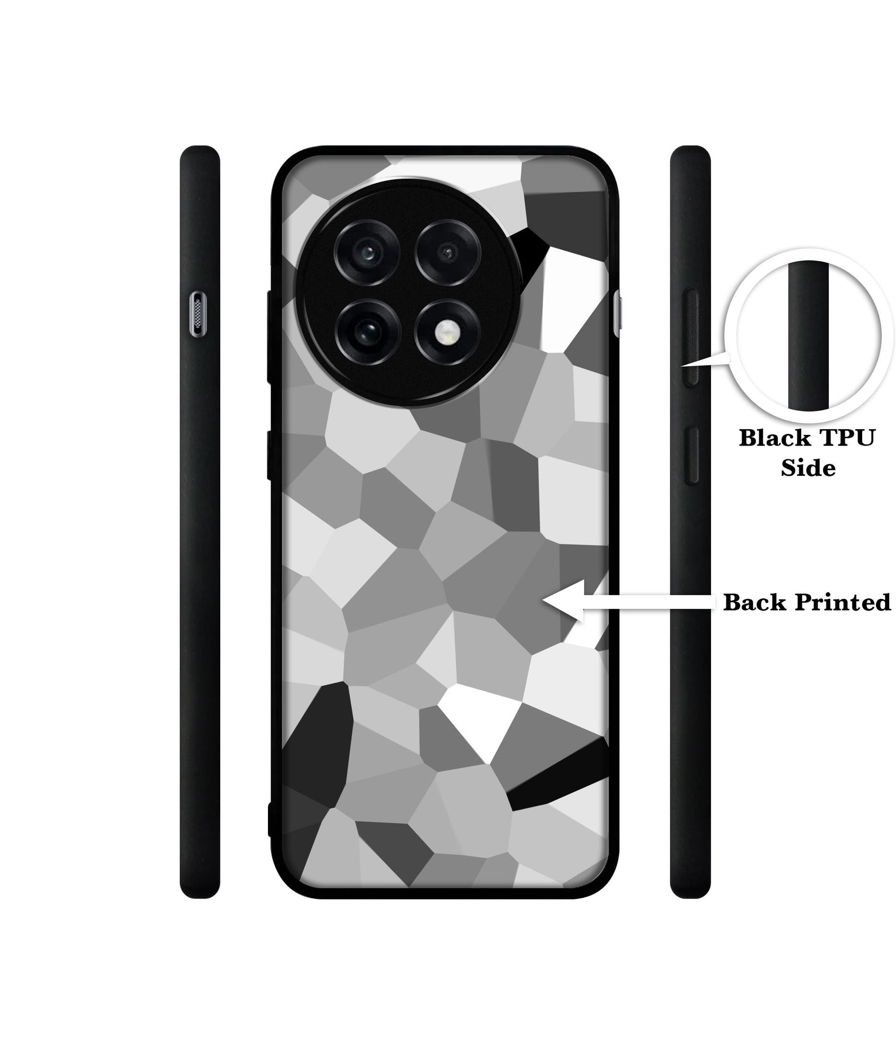 Black & White Mathematical Shape Design Designer 2D Printed Back Case Cover for OnePlus 13R 5G