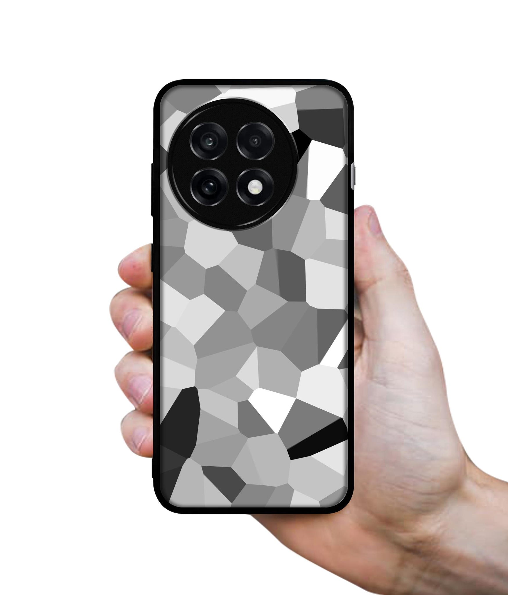Black & White Mathematical Shape Design Designer 2D Printed Back Case Cover for OnePlus 13R 5G
