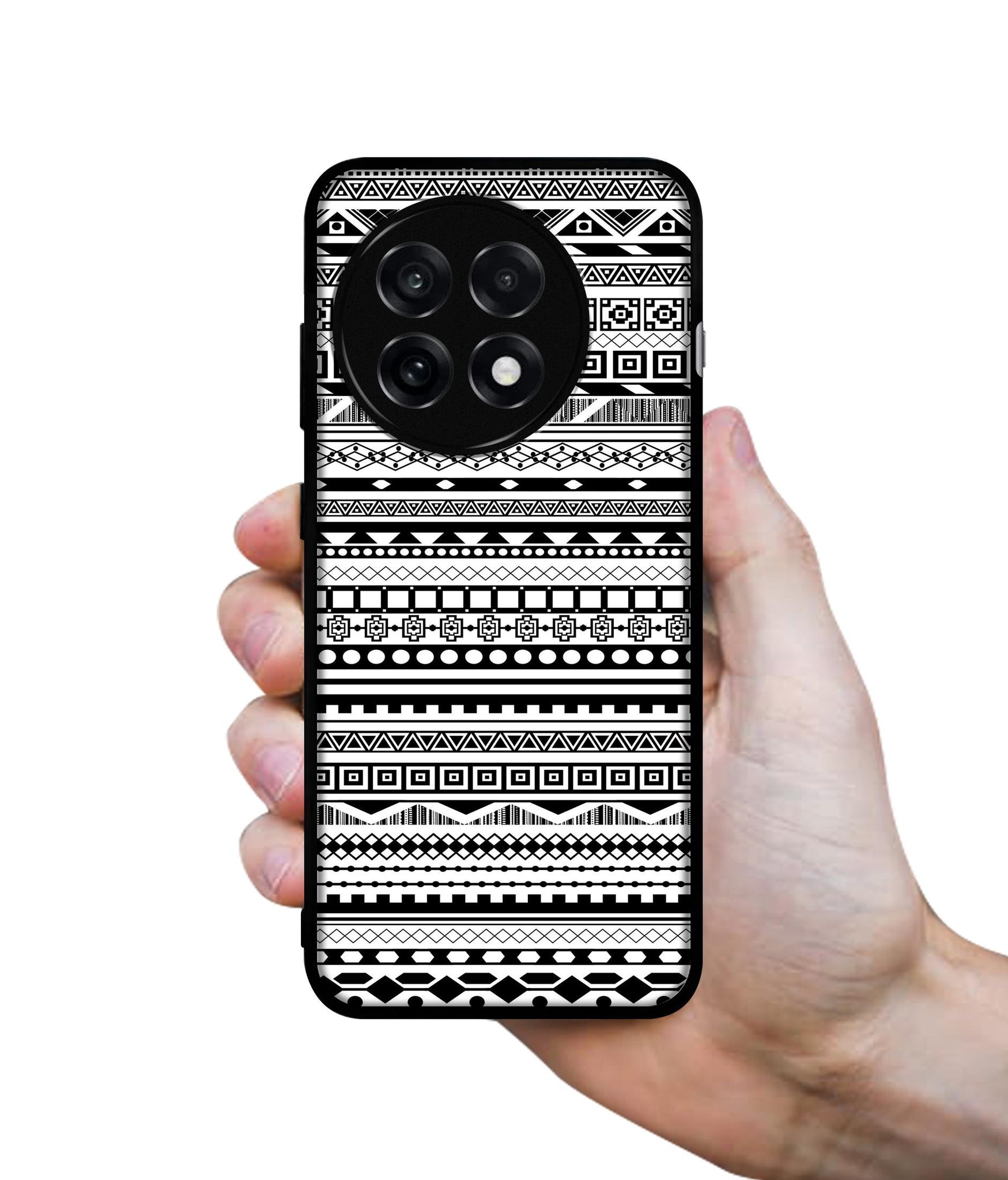 Black & White Patterns Design Designer 2D Printed Back Case Cover for OnePlus 13R 5G