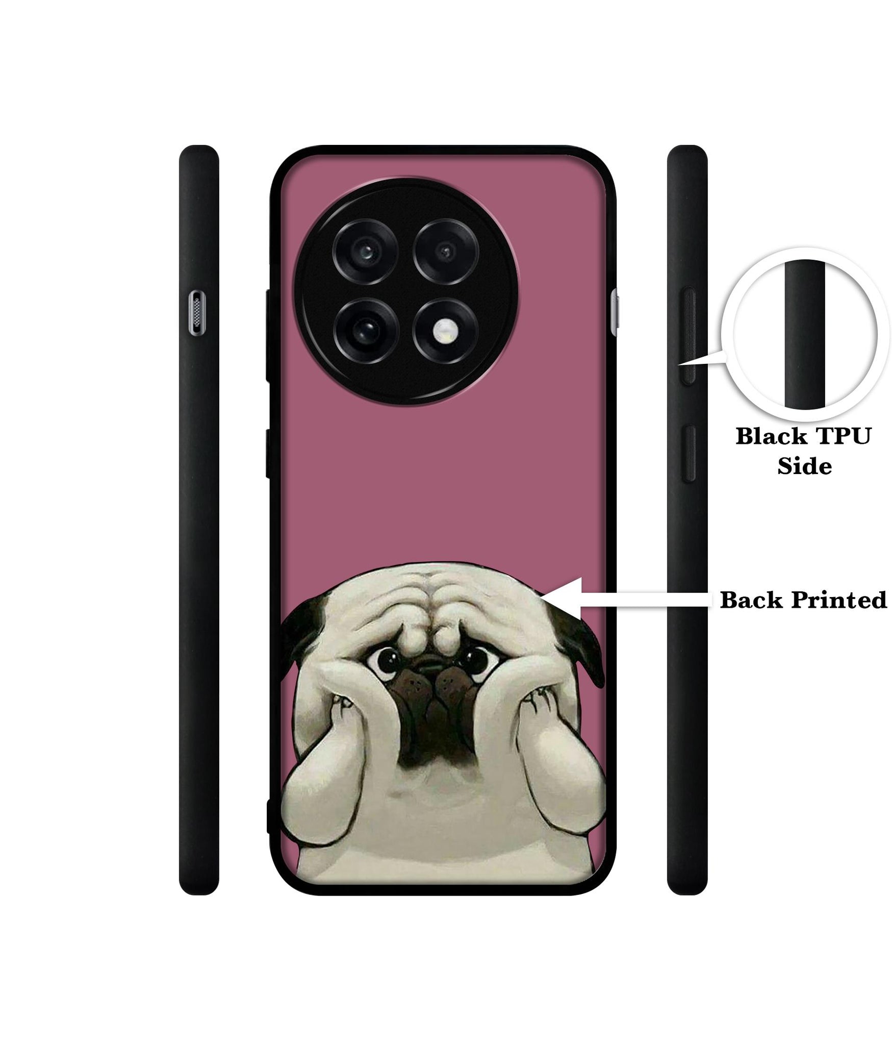 Cute Pug Holding Big Cheeks Design Designer 2D Printed Back Case Cover for OnePlus 13R 5G