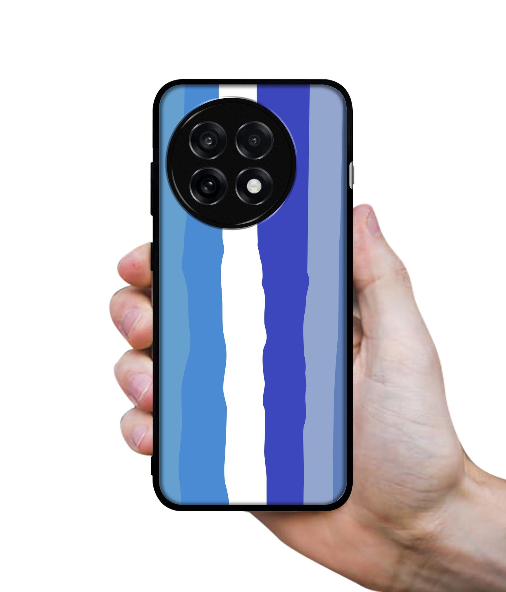 Blue Stripes Rainbow Design Designer 2D Printed Back Case Cover for OnePlus 13R 5G