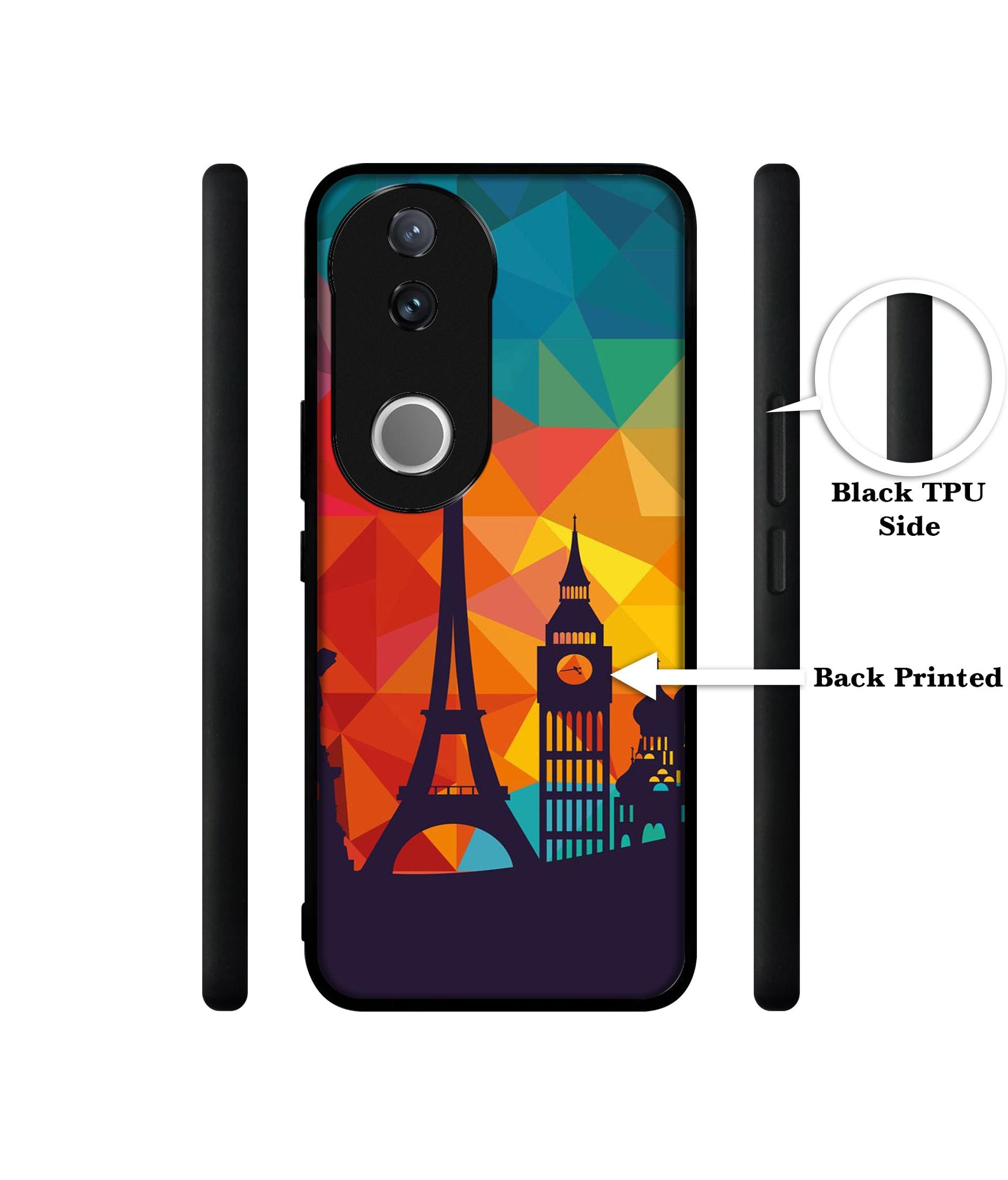 Colored Paris Designer 2D Printed Back Case Cover for Vivo V50 5G / V50e 5G