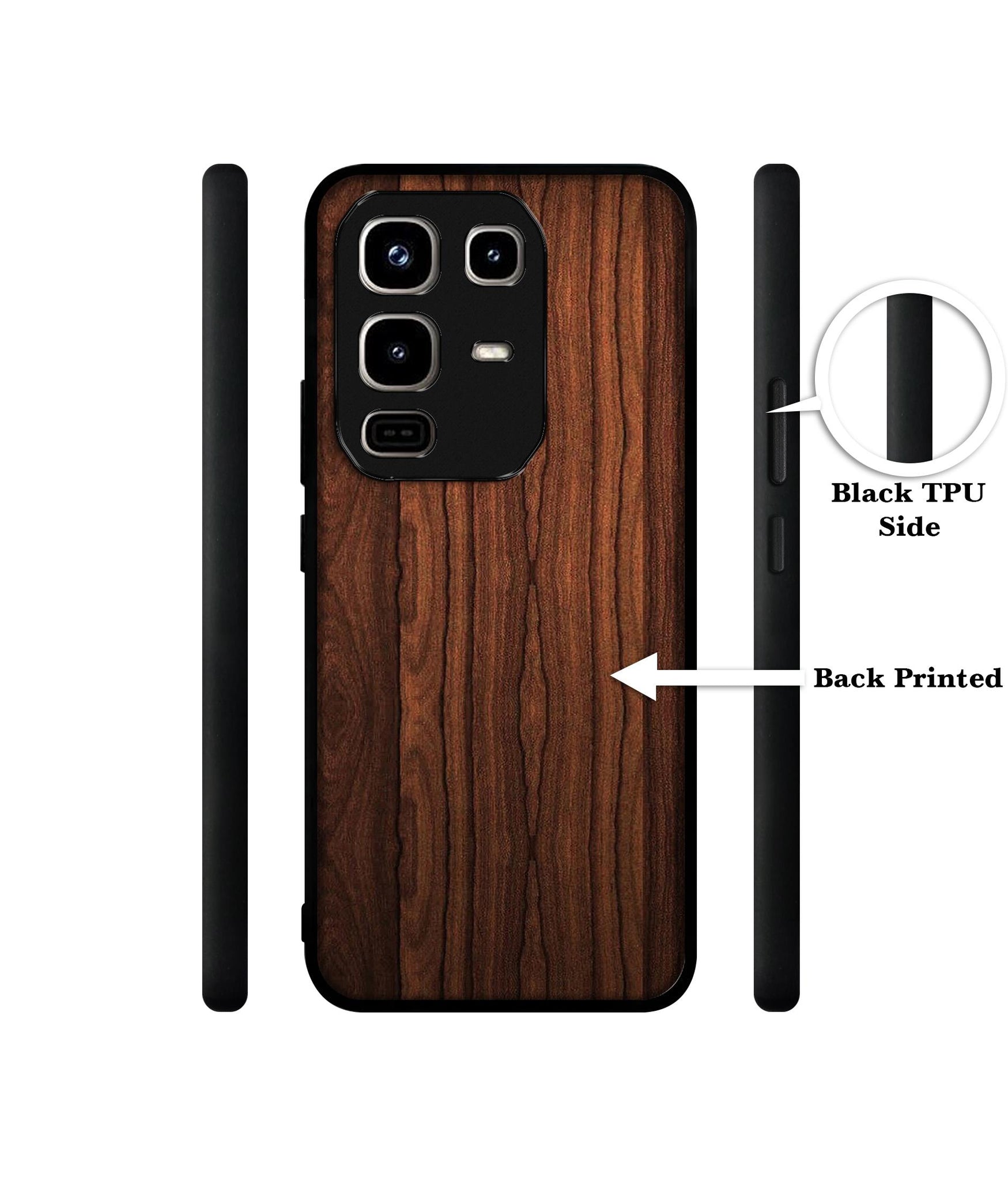 Brown Wooden Texture Designer 2D Printed Back Case Cover for Infinix Note 50 Pro 4G / Note 50 Pro Plus 5G