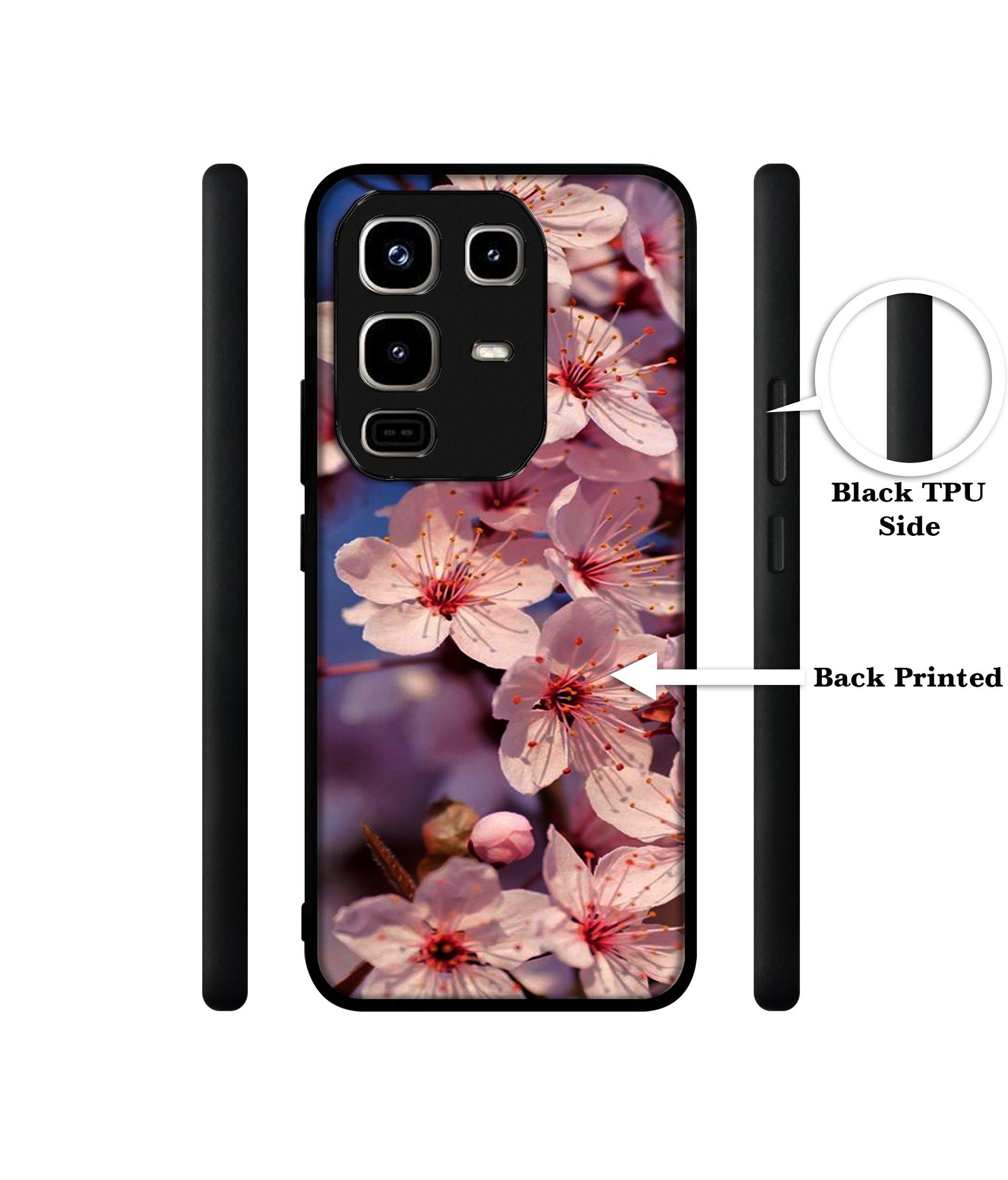 Pink Flowers Pattern Designer 2D Printed Back Case Cover for Infinix Note 50 Pro 4G / Note 50 Pro Plus 5G