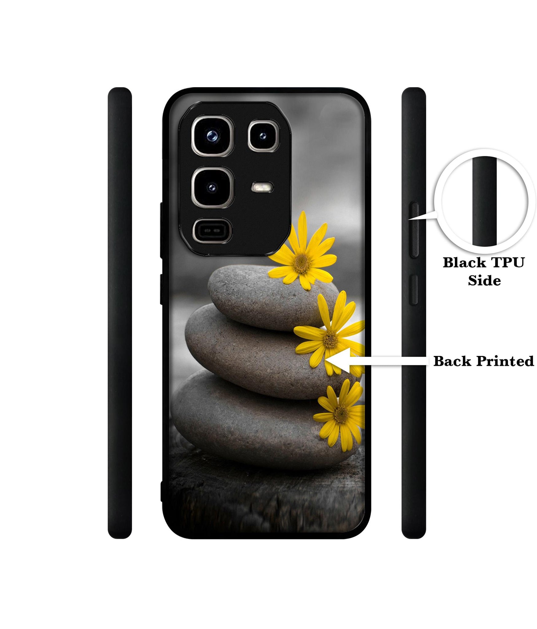 Stones And Flower Designer 2D Printed Back Case Cover for Infinix Note 50 Pro 4G / Note 50 Pro Plus 5G