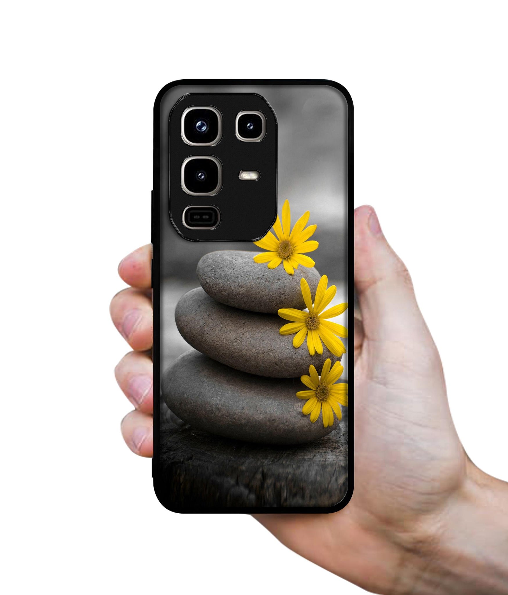 Stones And Flower Designer 2D Printed Back Case Cover for Infinix Note 50 Pro 4G / Note 50 Pro Plus 5G