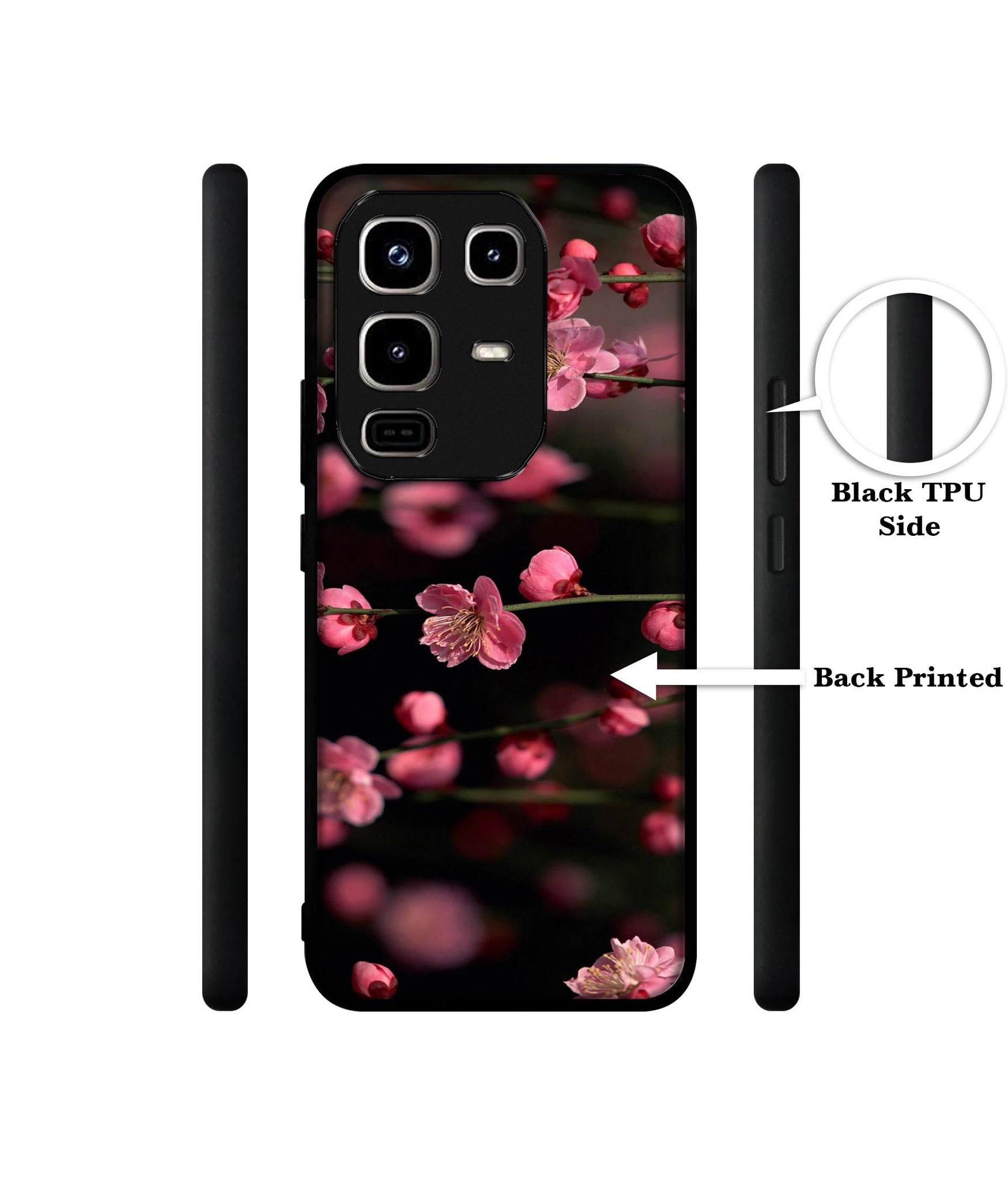 Pink Flowers Designer 2D Printed Back Case Cover for Infinix Note 50 Pro 4G / Note 50 Pro Plus 5G