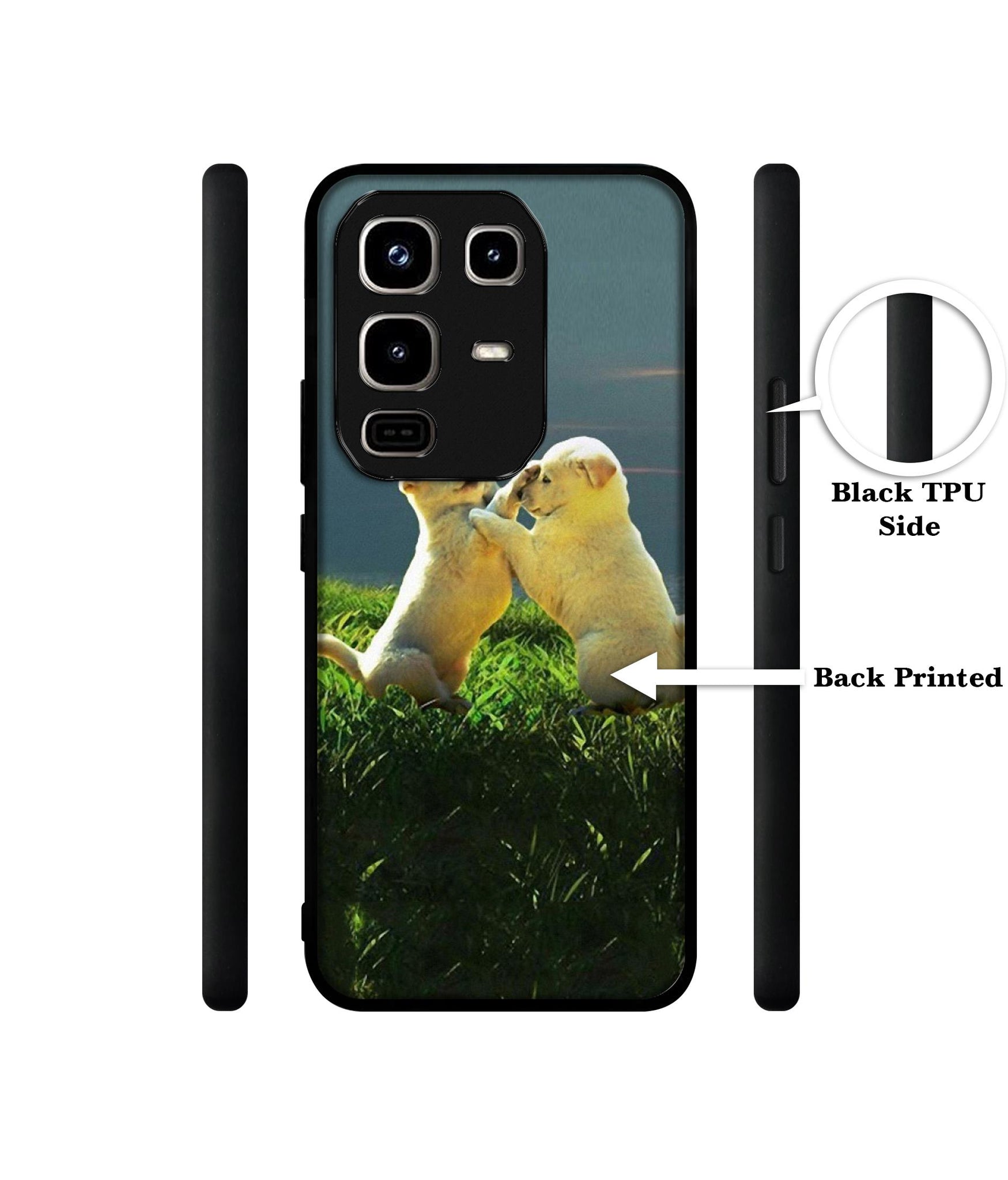 Puppy Couple Sunset Designer 2D Printed Back Case Cover for Infinix Note 50 Pro 4G / Note 50 Pro Plus 5G