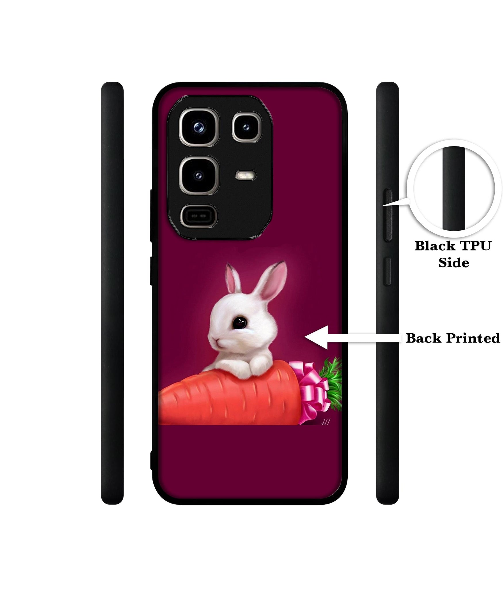 Bunny With Carrot Designer 2D Printed Back Case Cover for Infinix Note 50 Pro 4G / Note 50 Pro Plus 5G