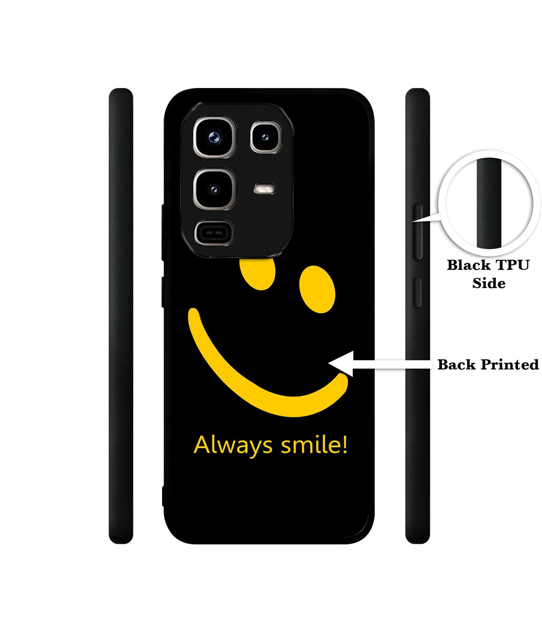 Always Smile Quote Designer 2D Printed Back Case Cover for Infinix Note 50 Pro 4G / Note 50 Pro Plus 5G