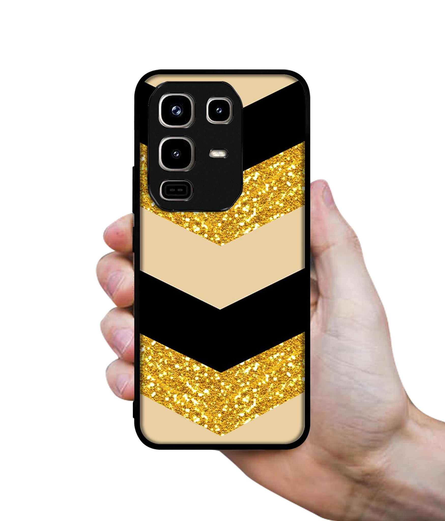 Black & Gold Designer 2D Printed Back Case Cover for Infinix Note 50 Pro 4G / Note 50 Pro Plus 5G