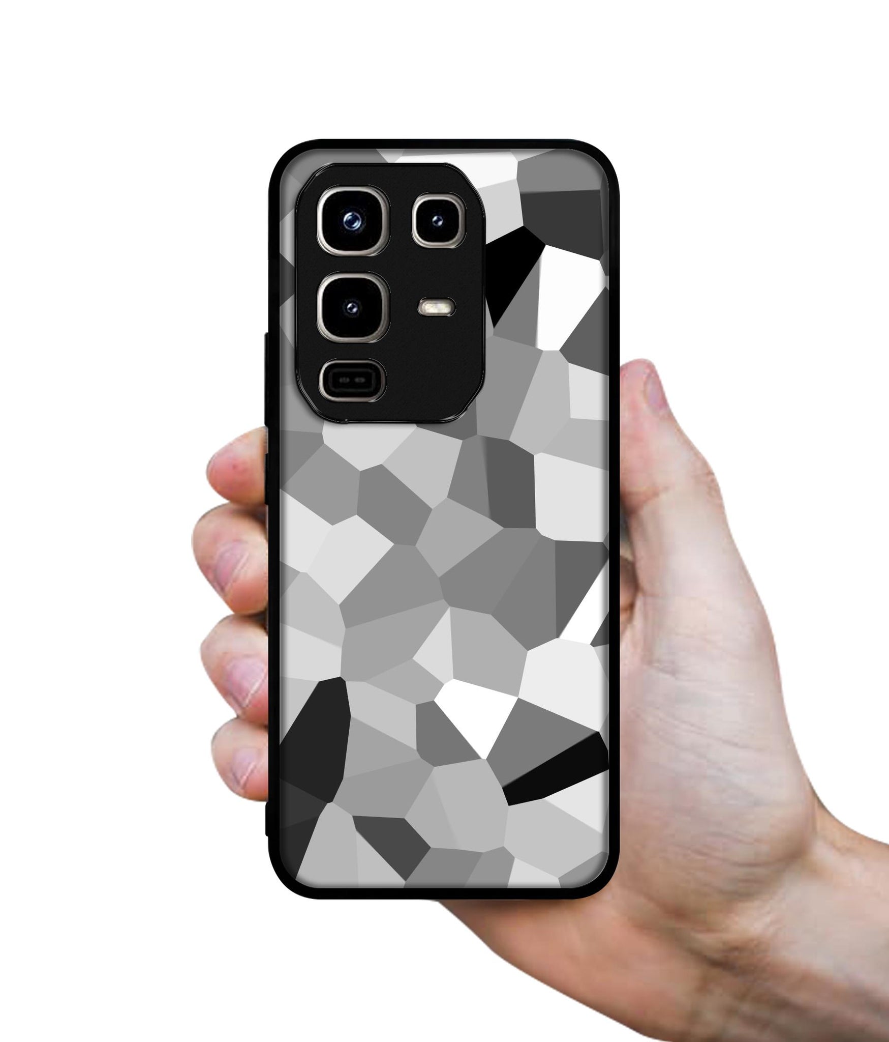 Black & White Mathematical Shape Designer 2D Printed Back Case Cover for Infinix Note 50 Pro 4G / Note 50 Pro Plus 5G