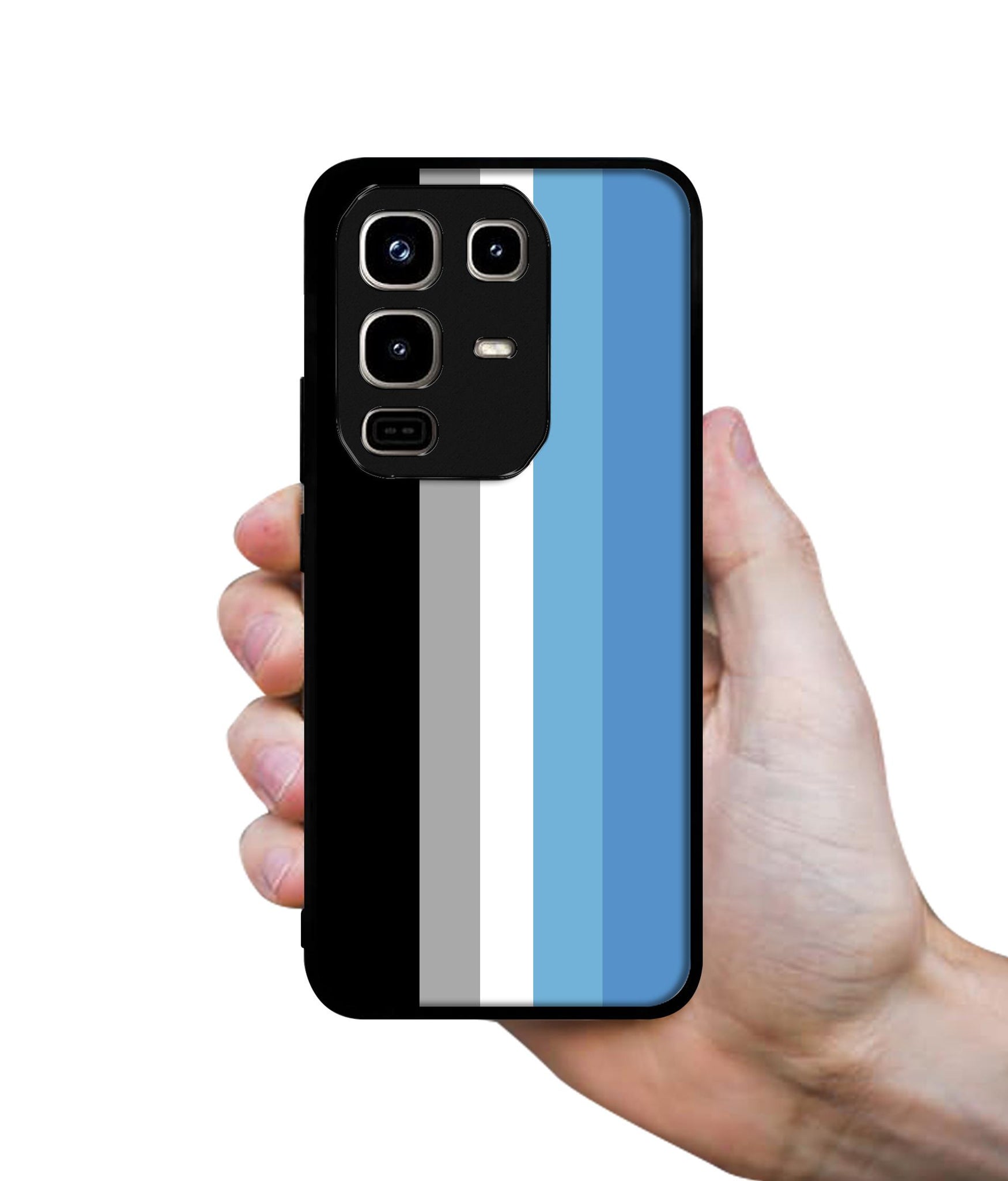 White and Blue Lines Designer 2D Printed Back Case Cover for Infinix Note 50 Pro 4G / Note 50 Pro Plus 5G