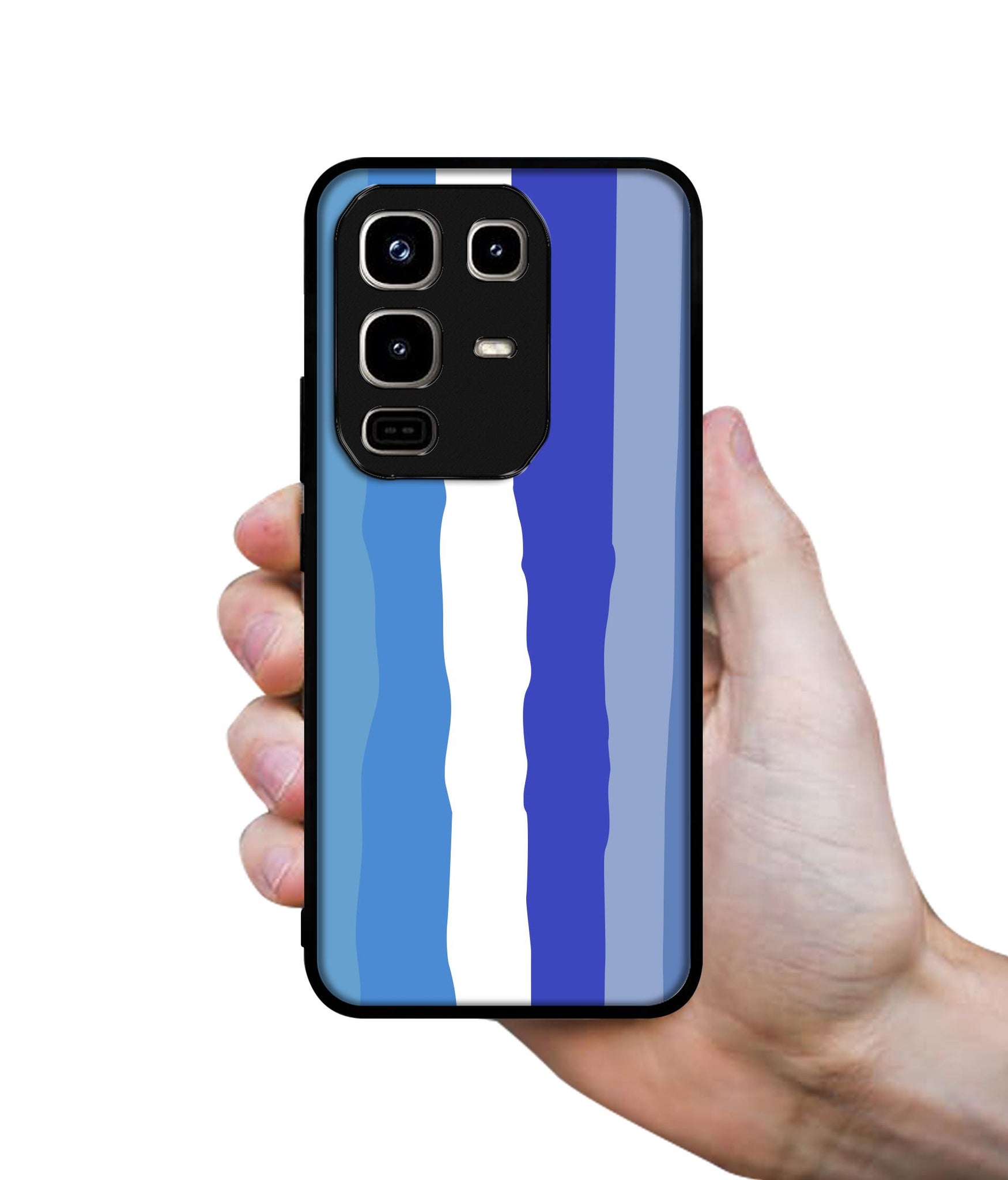 Blue Stripes Rainbow Designer 2D Printed Back Case Cover for Infinix Note 50 Pro 4G / Note 50 Pro Plus 5G