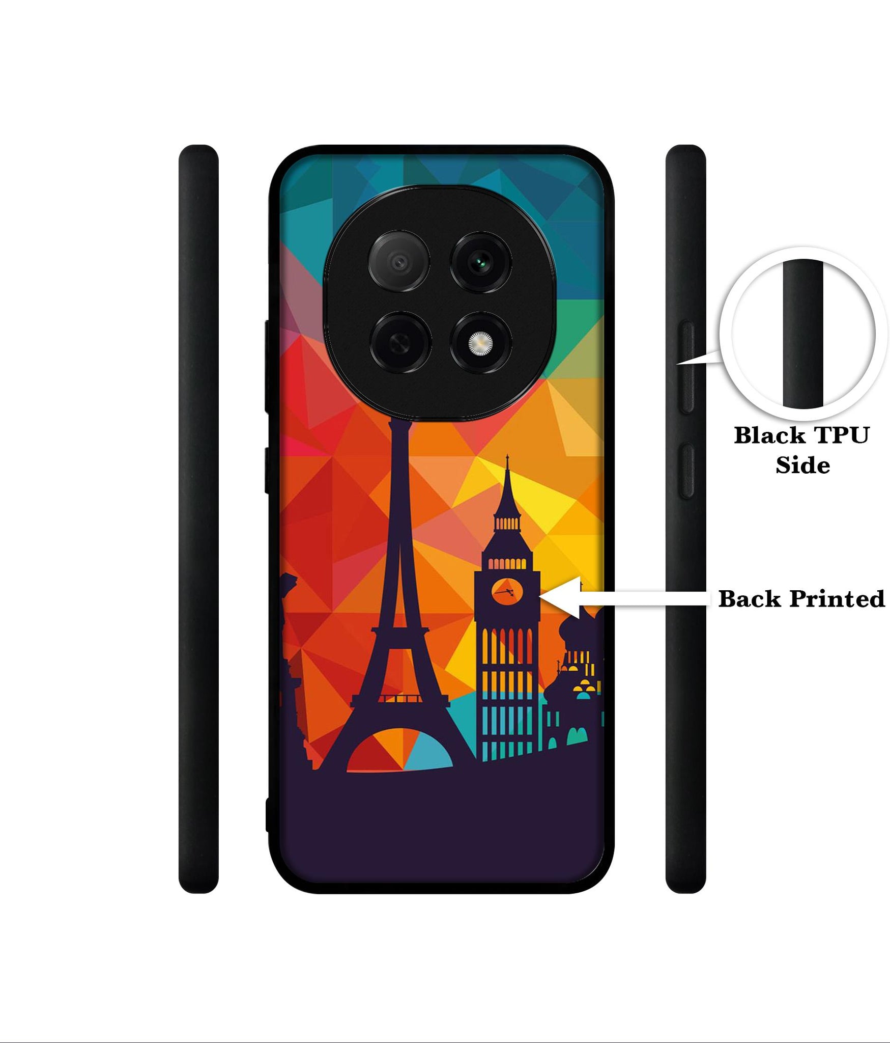 Colored Paris Designer 2D Printed Back Case Cover for Oppo F29 Pro Plus 5G