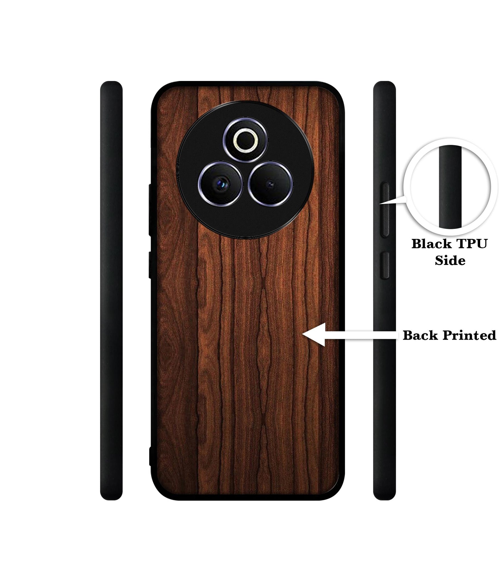 Brown Wooden Texture Designer 2D Printed Back Case Cover for Realme P3 Pro 5G