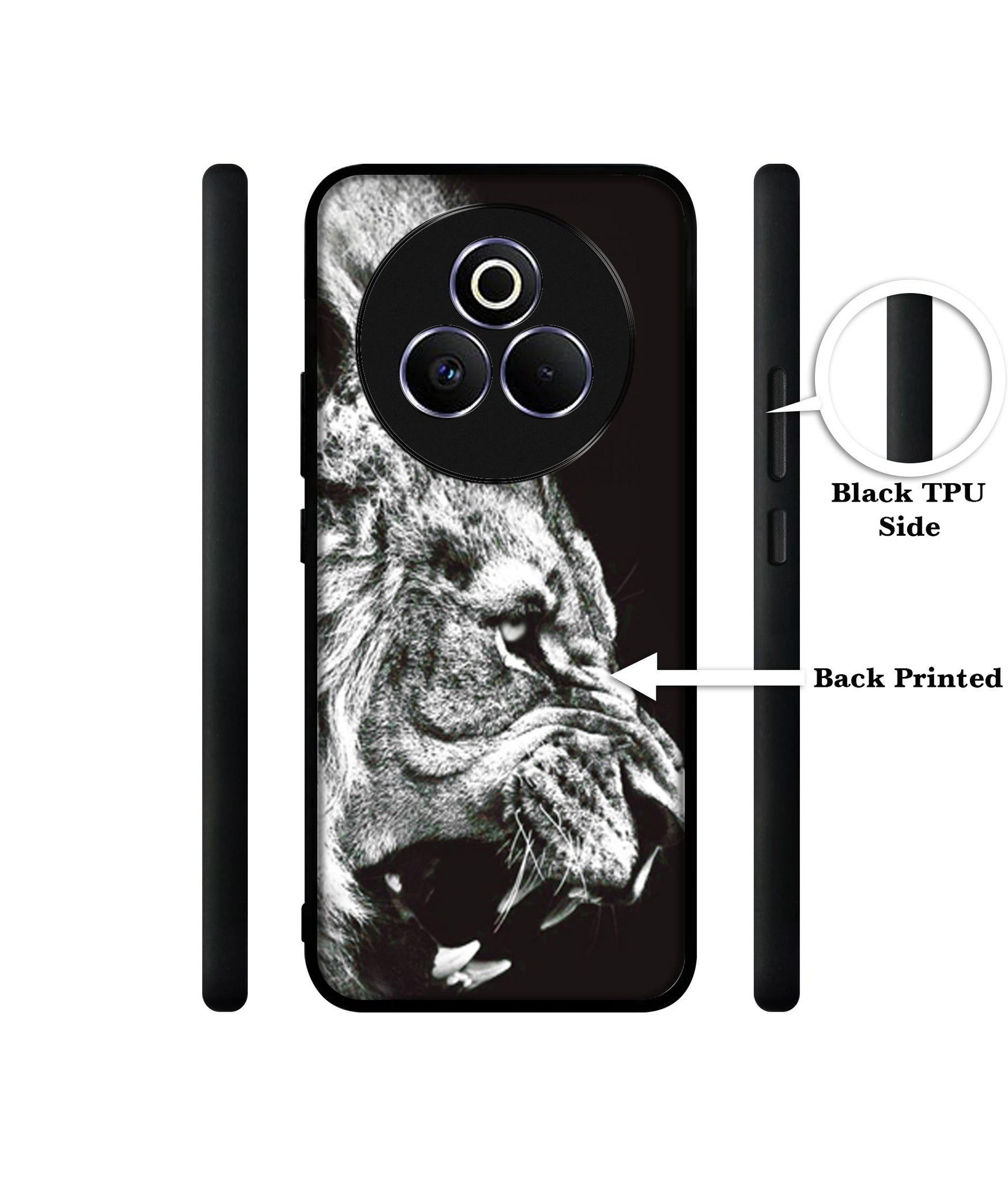 Angry Lion Designer 2D Printed Back Case Cover for Realme P3 Pro 5G