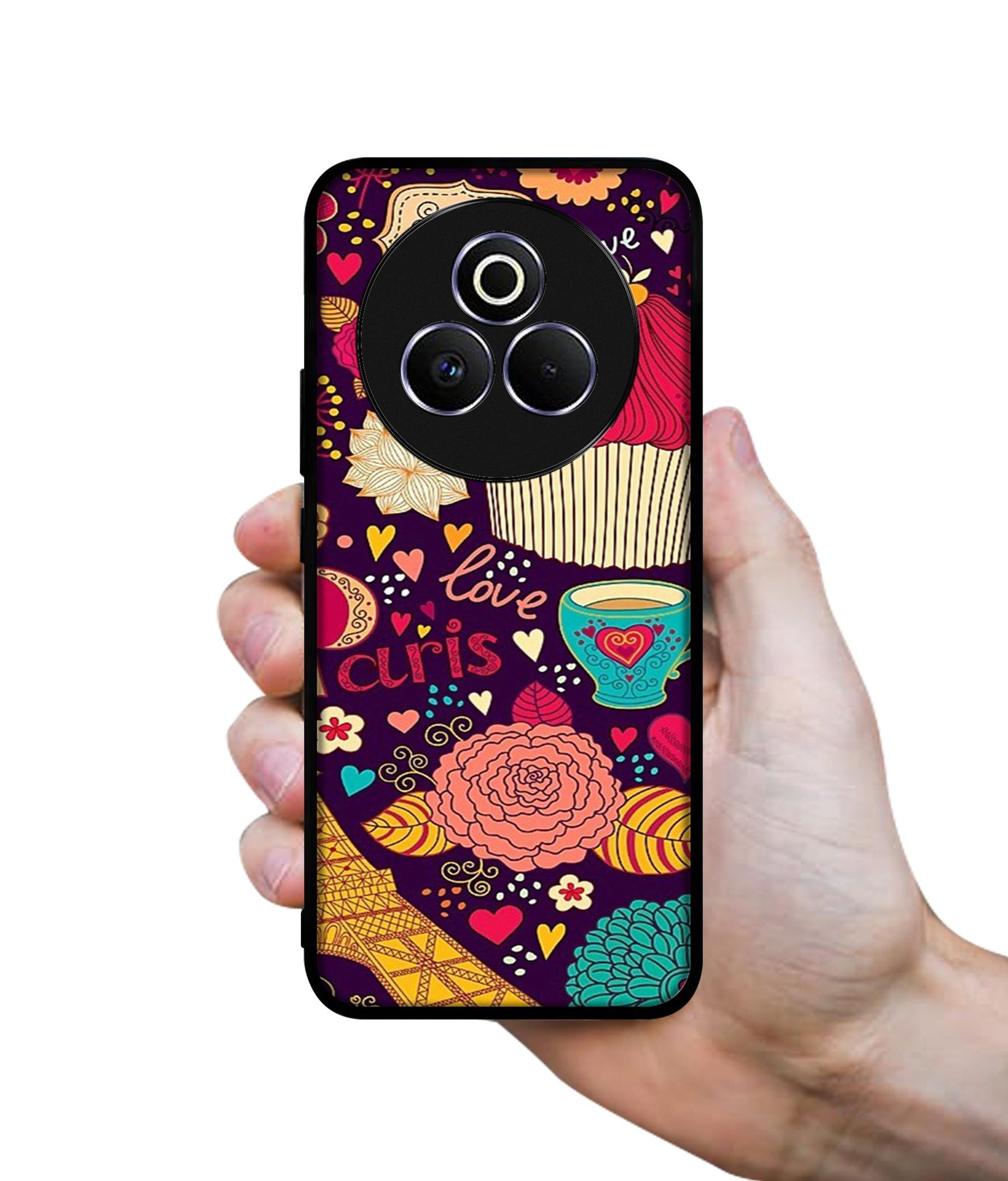 Paris Flower Love Designer 2D Printed Back Case Cover for Realme P3 Pro 5G