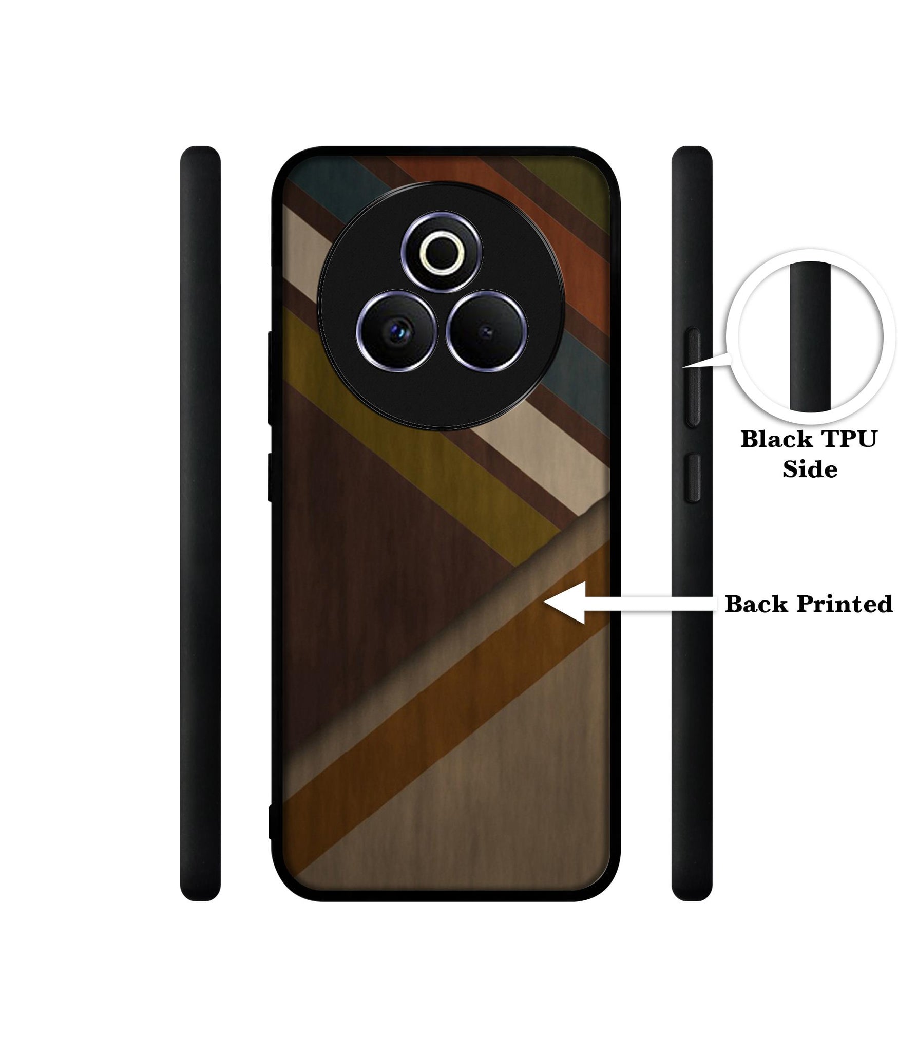 Colorful Wooden Pattern Designer 2D Printed Back Case Cover for Realme P3 Pro 5G