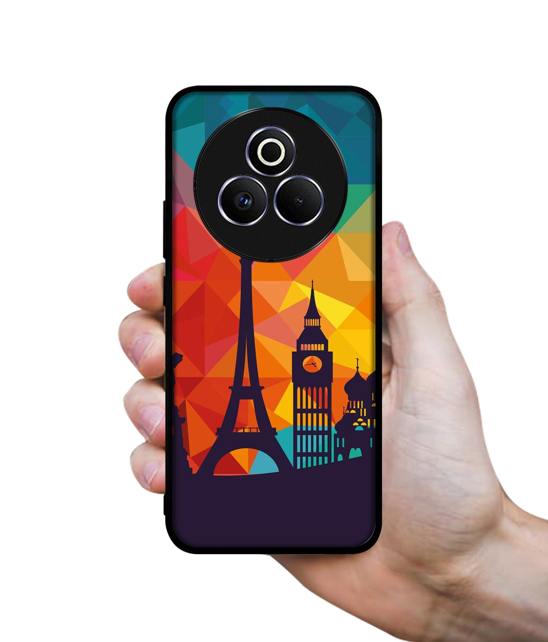 Colored Paris Designer 2D Printed Back Case Cover for Realme P3 Pro 5G