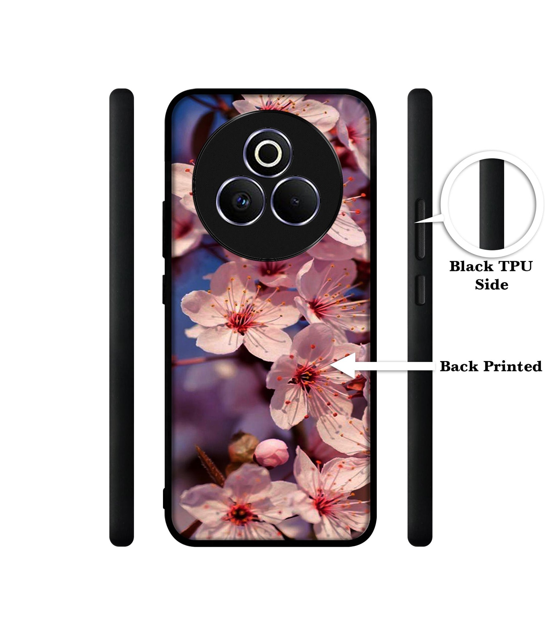 Pink Flowers Pattern Designer 2D Printed Back Case Cover for Realme P3 Pro 5G