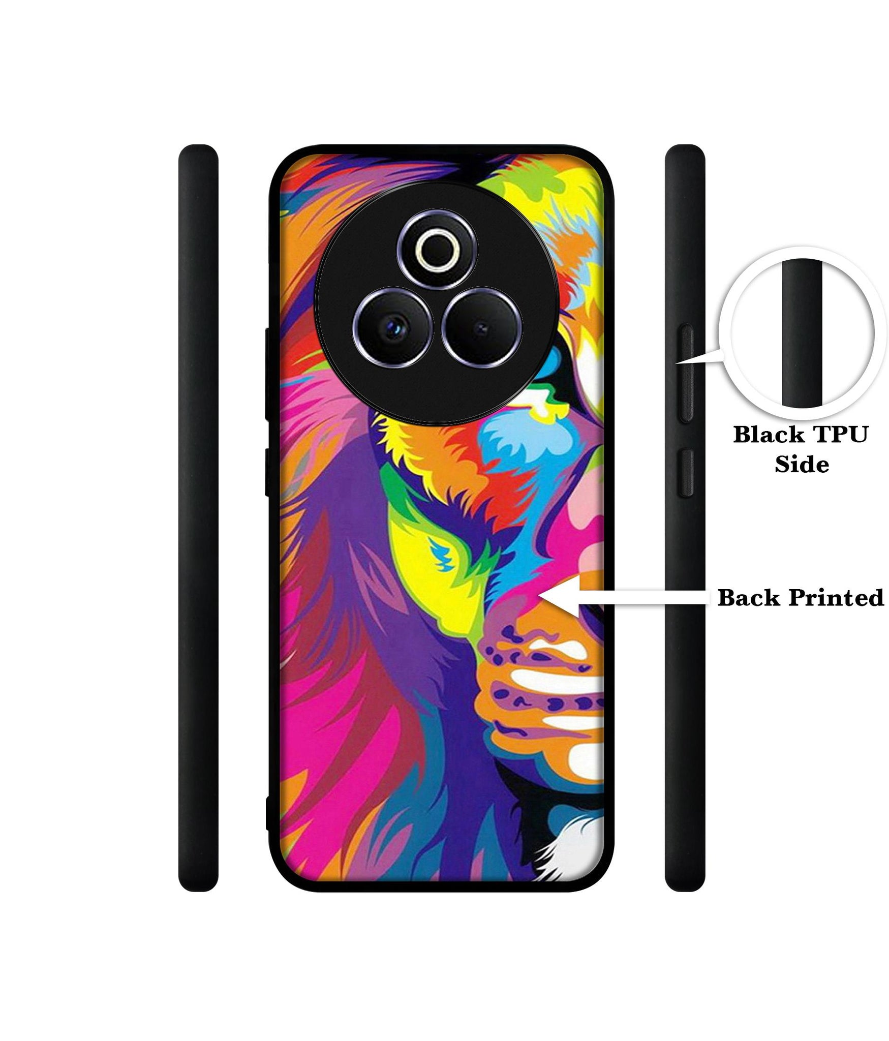 Lion Designer 2D Printed Back Case Cover for Realme P3 Pro 5G