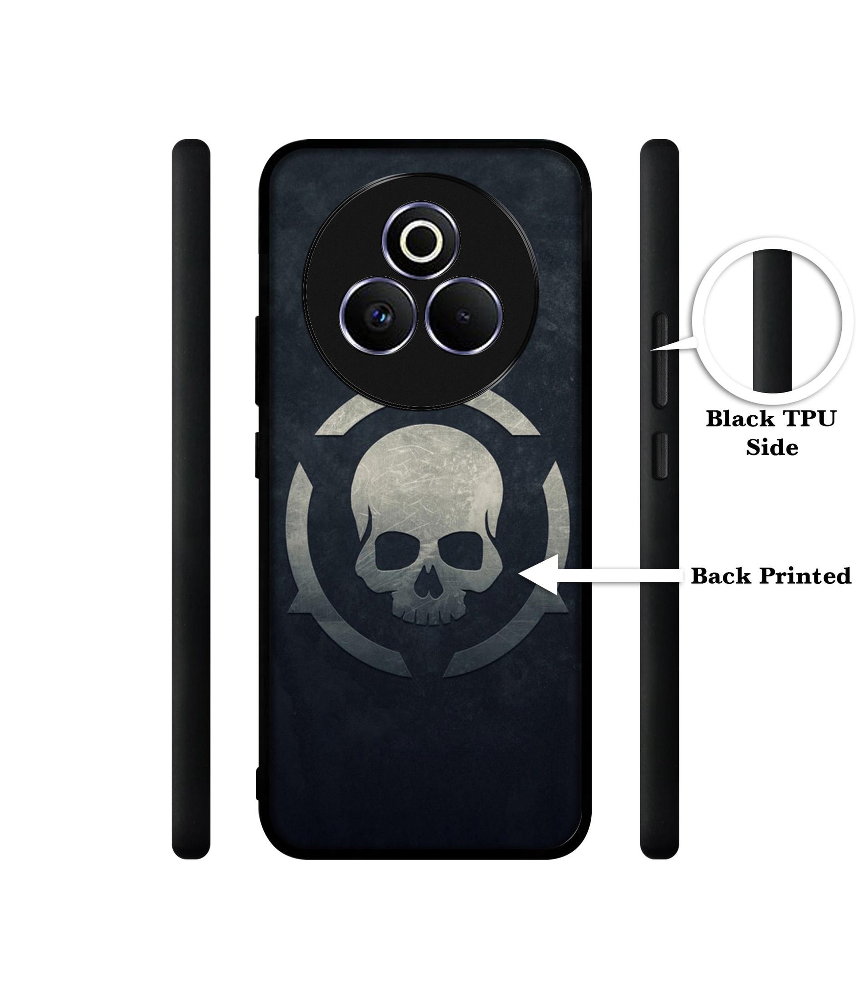 Skull Pattern Print Designer 2D Printed Back Case Cover for Realme P3 Pro 5G