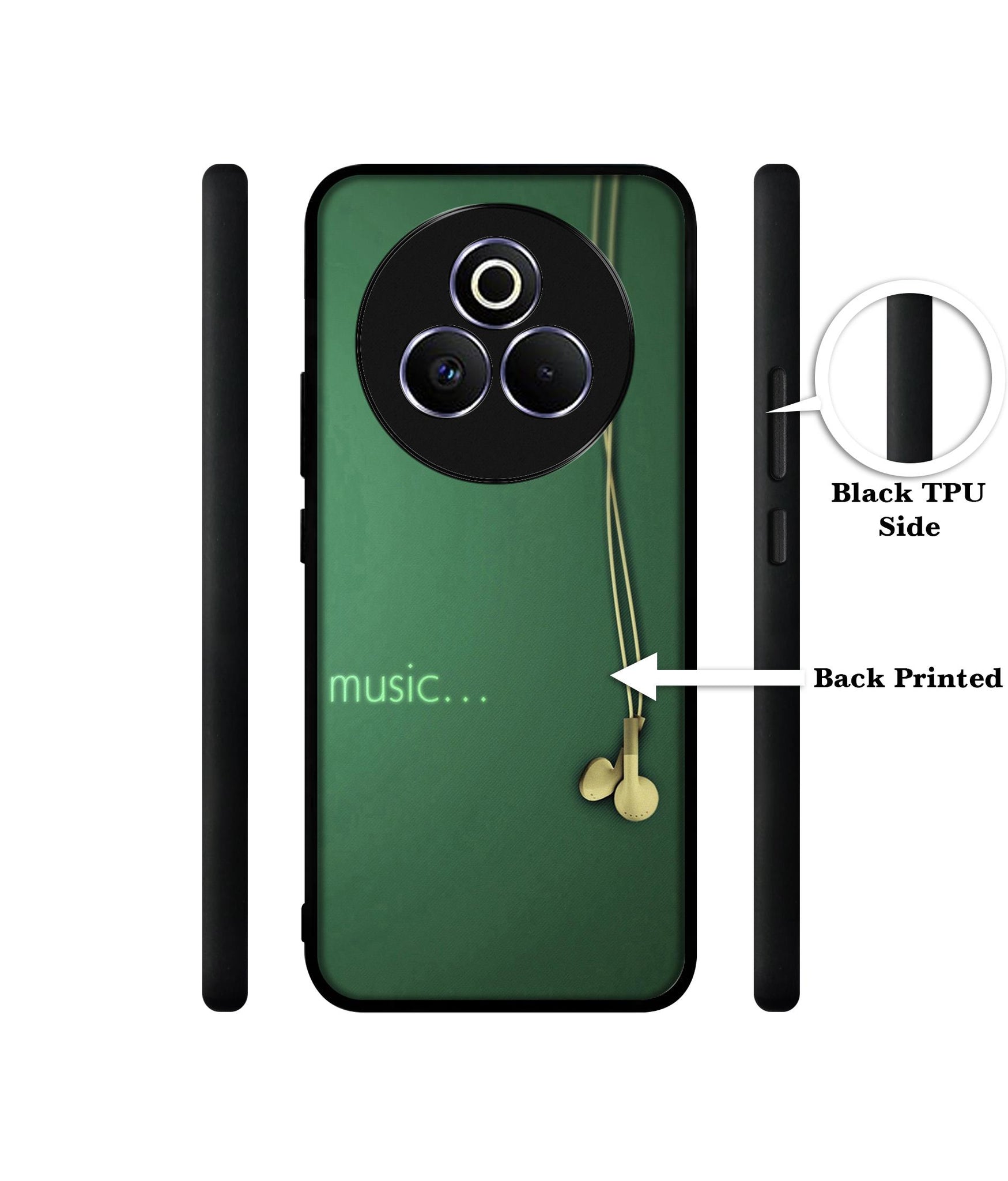 Headphone Music Designer 2D Printed Back Case Cover for Realme P3 Pro 5G