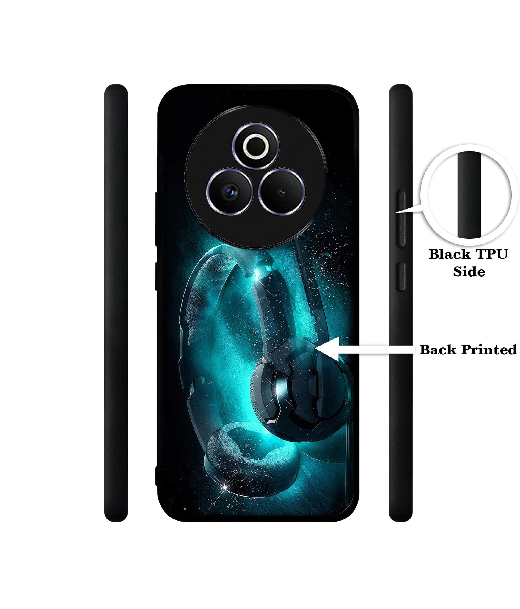 Cool Headphone Designer 2D Printed Back Case Cover for Realme P3 Pro 5G