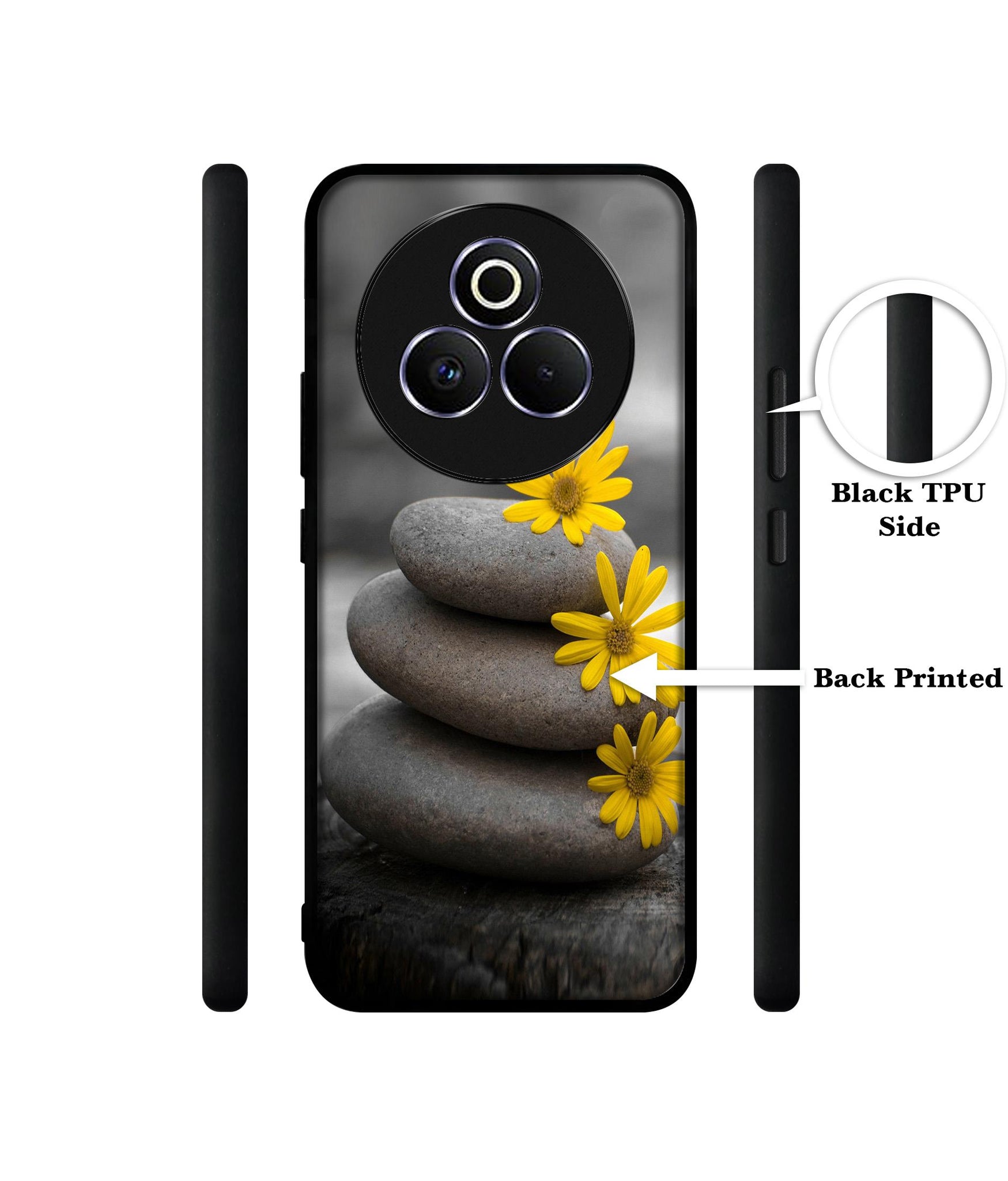 Stones And Flower Designer 2D Printed Back Case Cover for Realme P3 Pro 5G