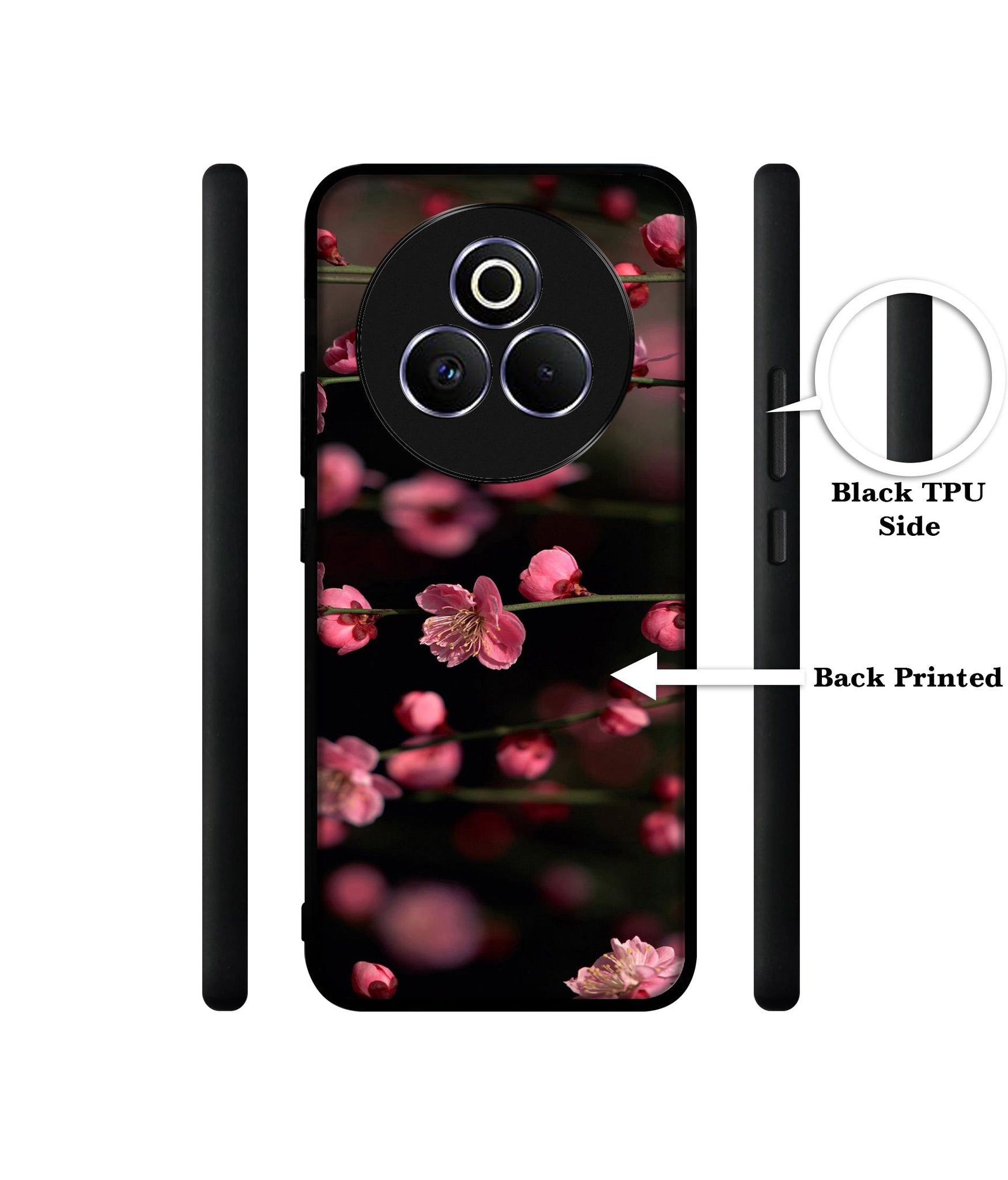 Pink Flowers Designer 2D Printed Back Case Cover for Realme P3 Pro 5G