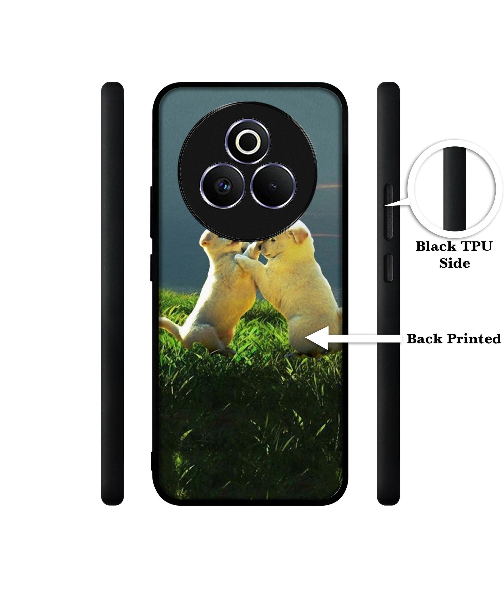 Puppy Couple Sunset Designer 2D Printed Back Case Cover for Realme P3 Pro 5G
