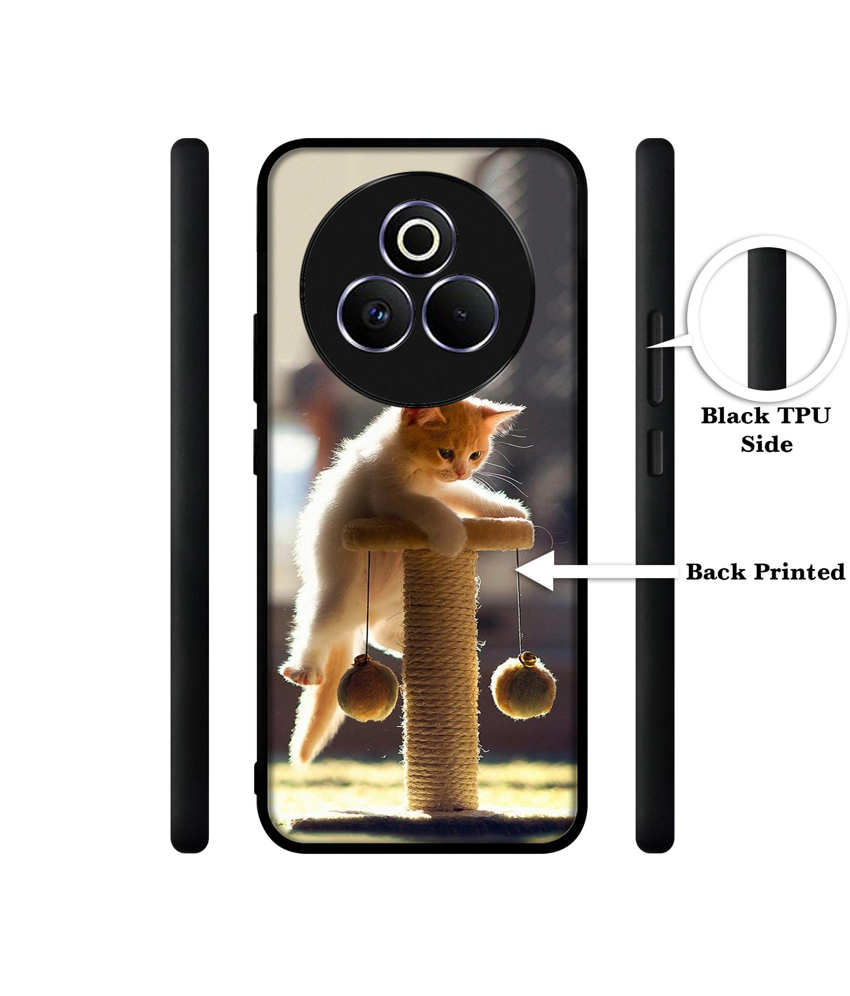 Cat Climbing Designer 2D Printed Back Case Cover for Realme P3 Pro 5G