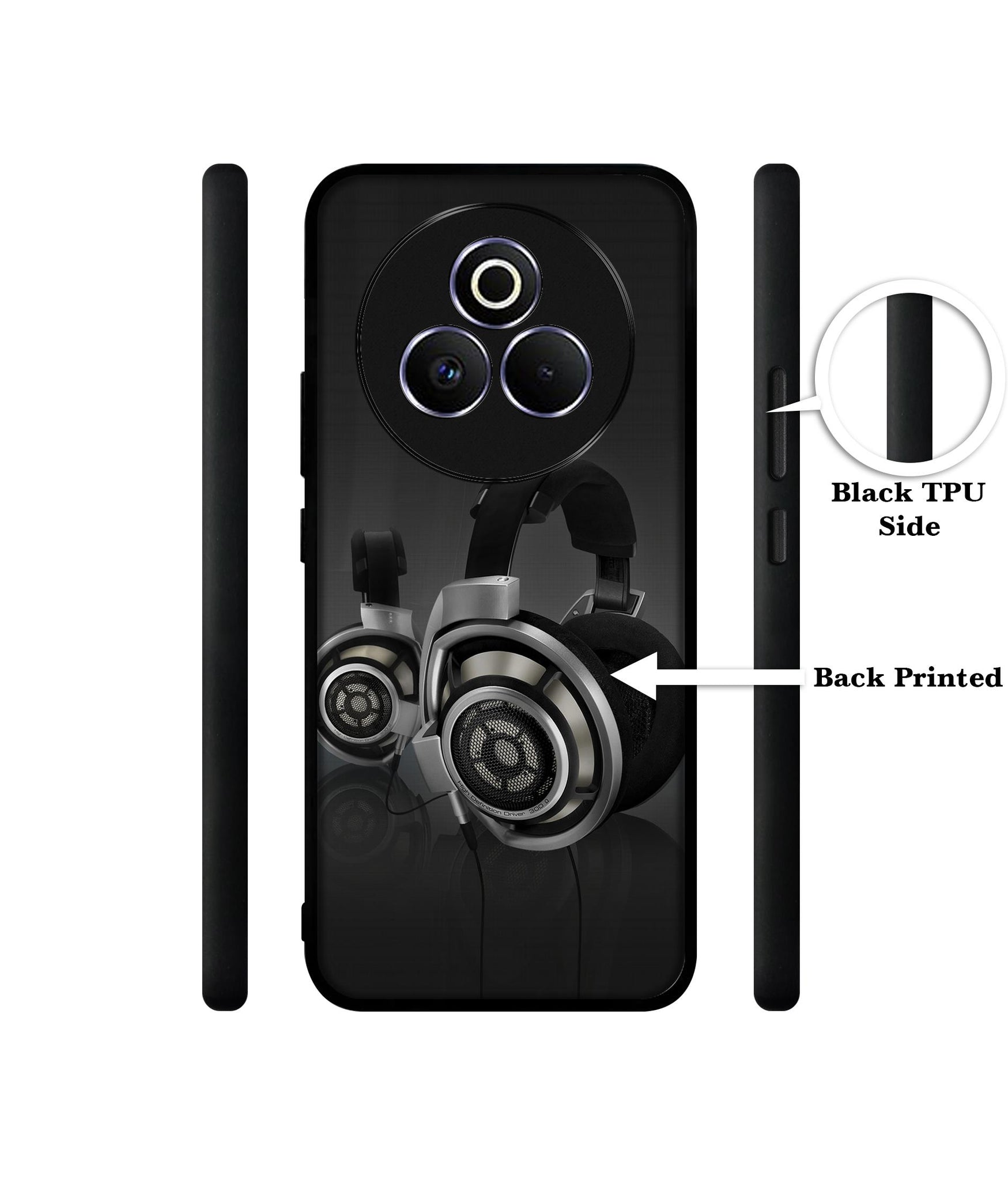 Head Phone Designer 2D Printed Back Case Cover for Realme P3 Pro 5G