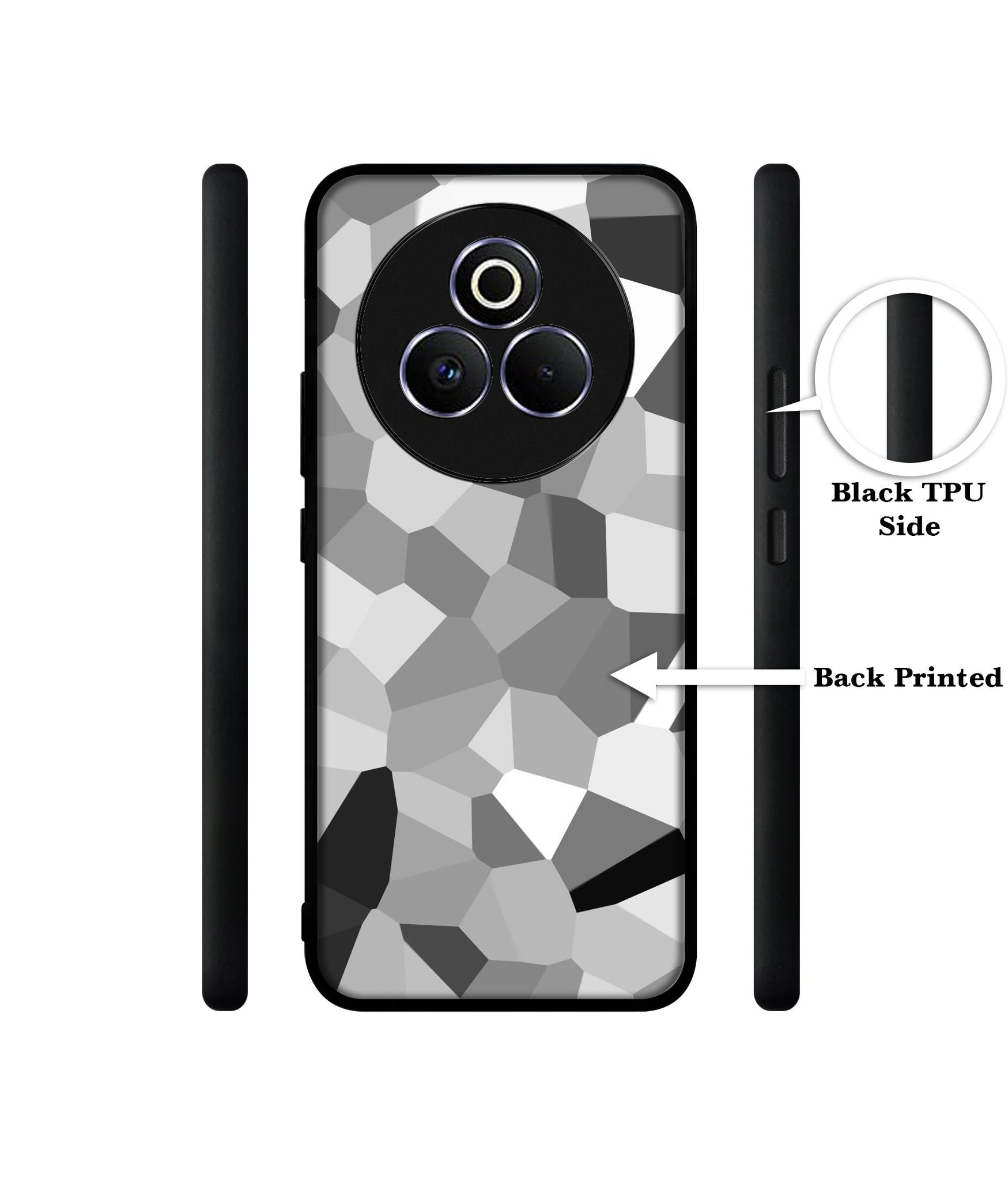 Black & White Mathematical Shape Designer 2D Printed Back Case Cover for Realme P3 Pro 5G