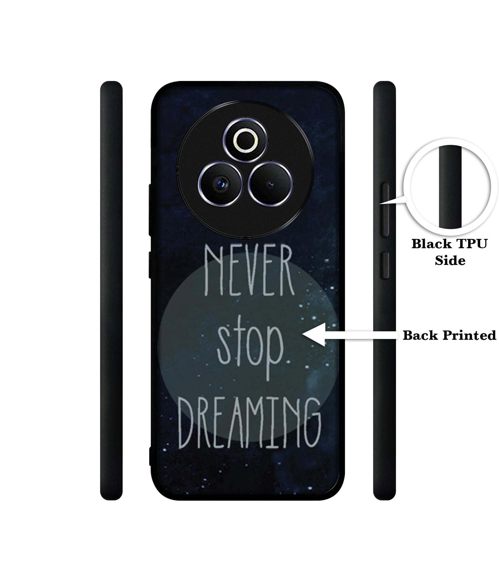 Never Stop Dreaming Designer 2D Printed Back Case Cover for Realme P3 Pro 5G