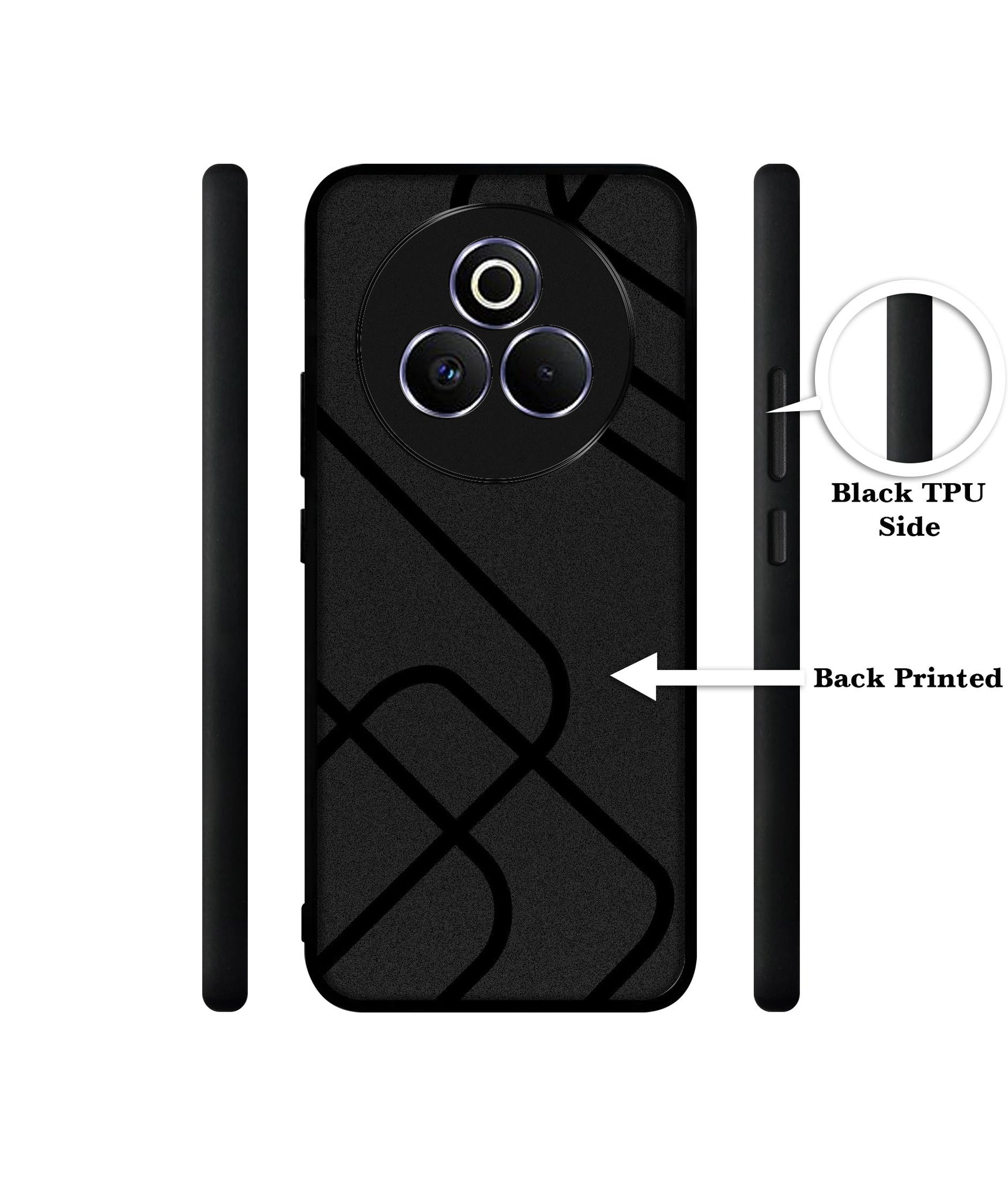 Zig-Zag Black Line Designer 2D Printed Back Case Cover for Realme P3 Pro 5G