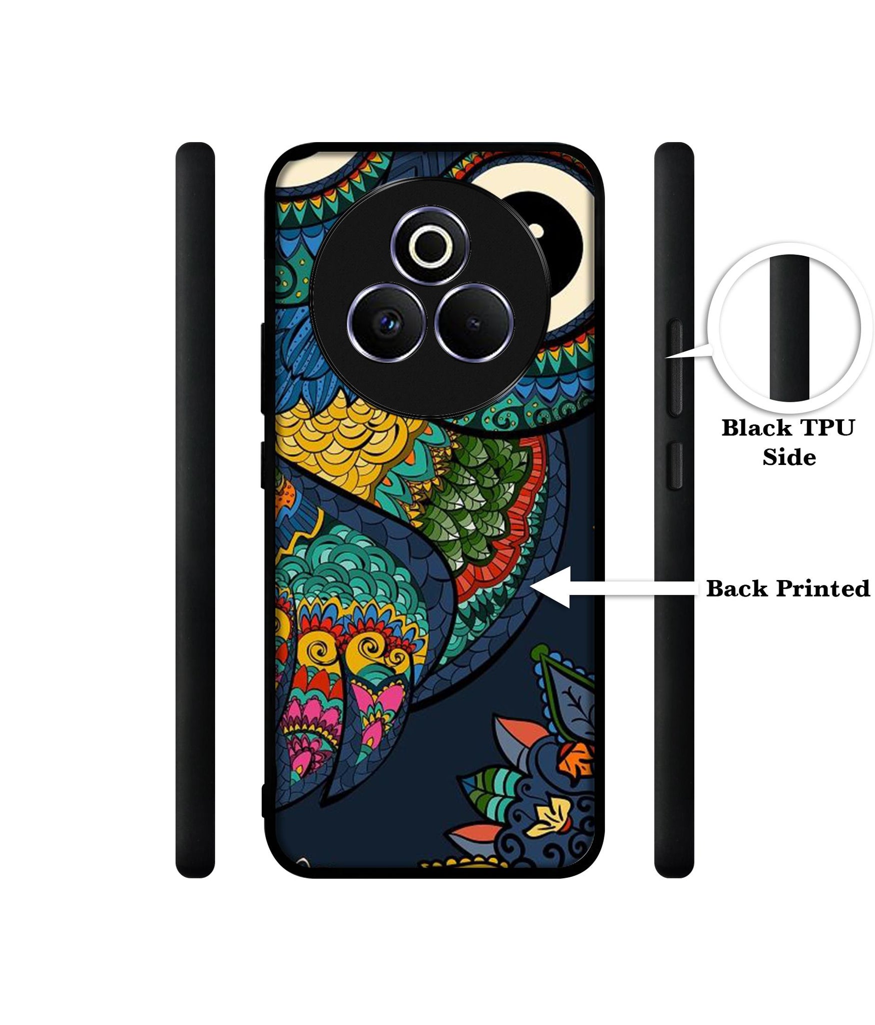 Owl Illustration Designer 2D Printed Back Case Cover for Realme P3 Pro 5G
