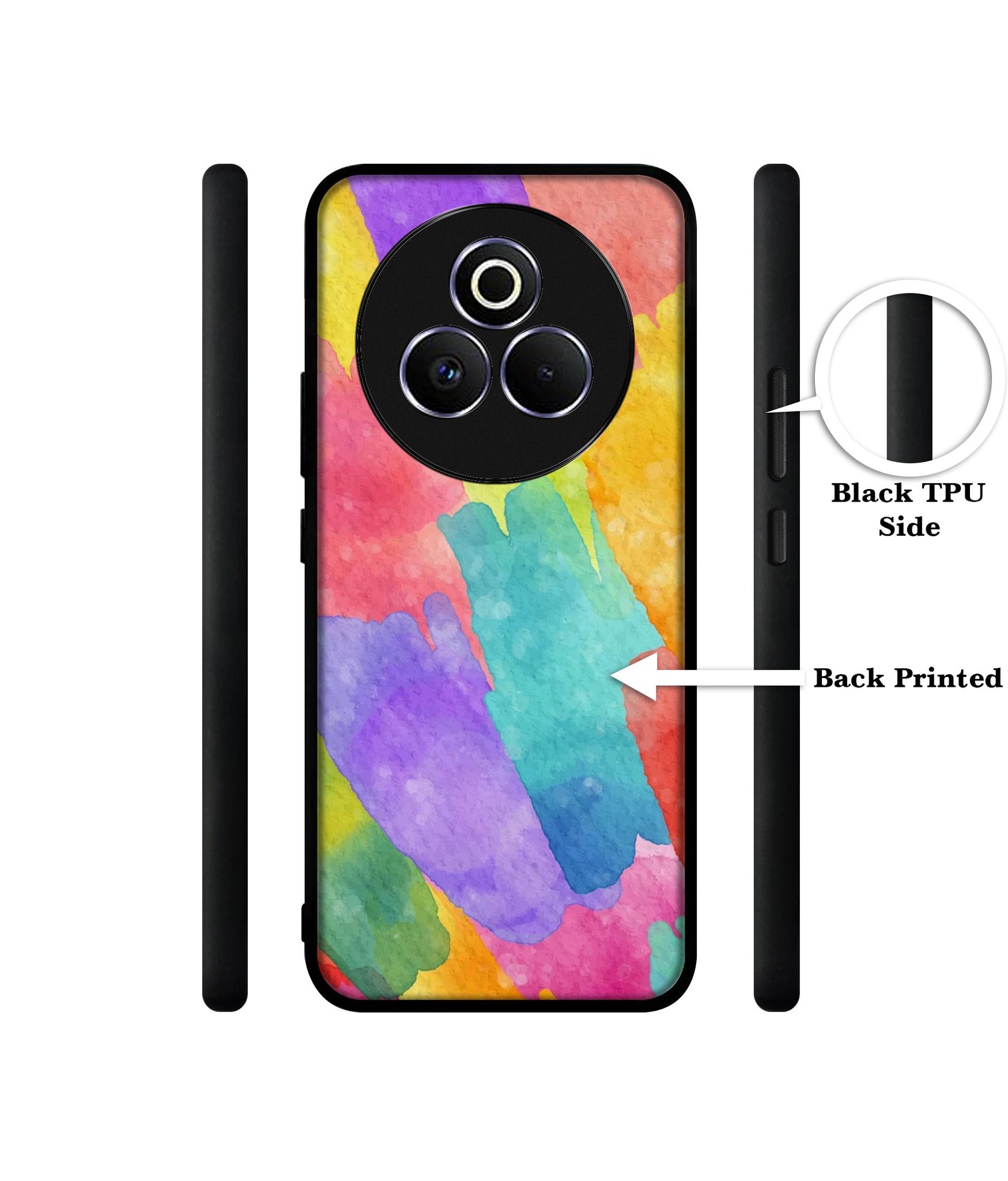 Water Paint Colorful Abstract Designer 2D Printed Back Case Cover for Realme P3 Pro 5G