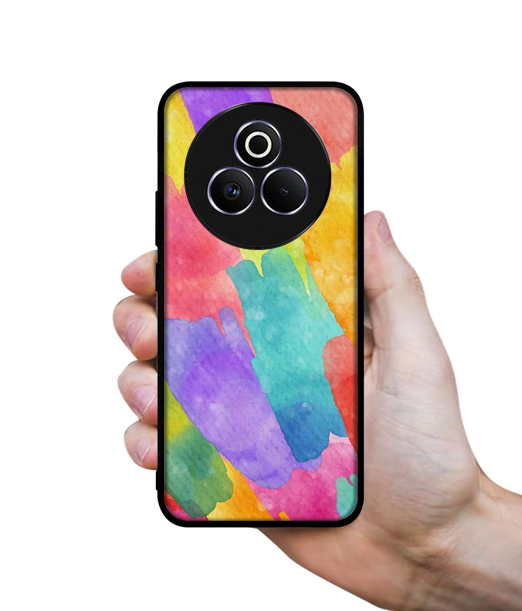 Water Paint Colorful Abstract Designer 2D Printed Back Case Cover for Realme P3 Pro 5G