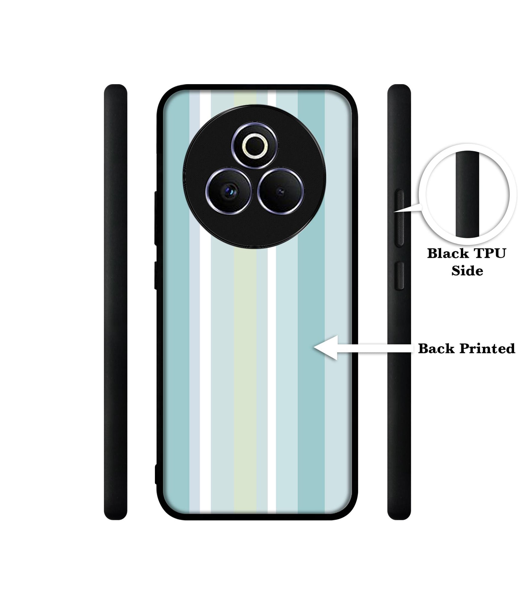 Light Green Stripes Designer 2D Printed Back Case Cover for Realme P3 Pro 5G