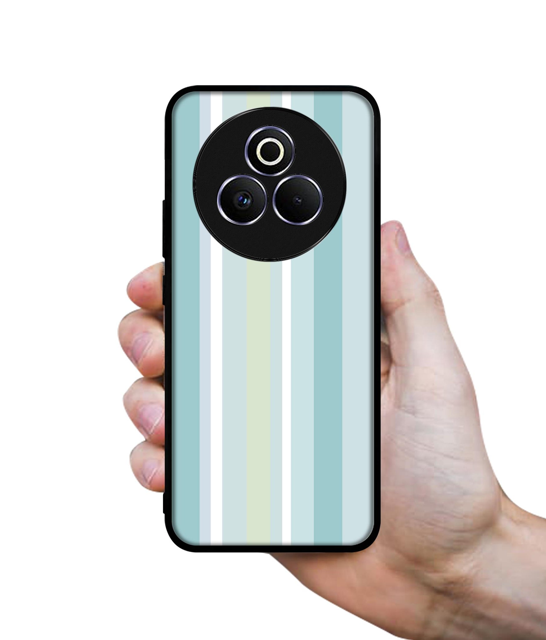 Light Green Stripes Designer 2D Printed Back Case Cover for Realme P3 Pro 5G