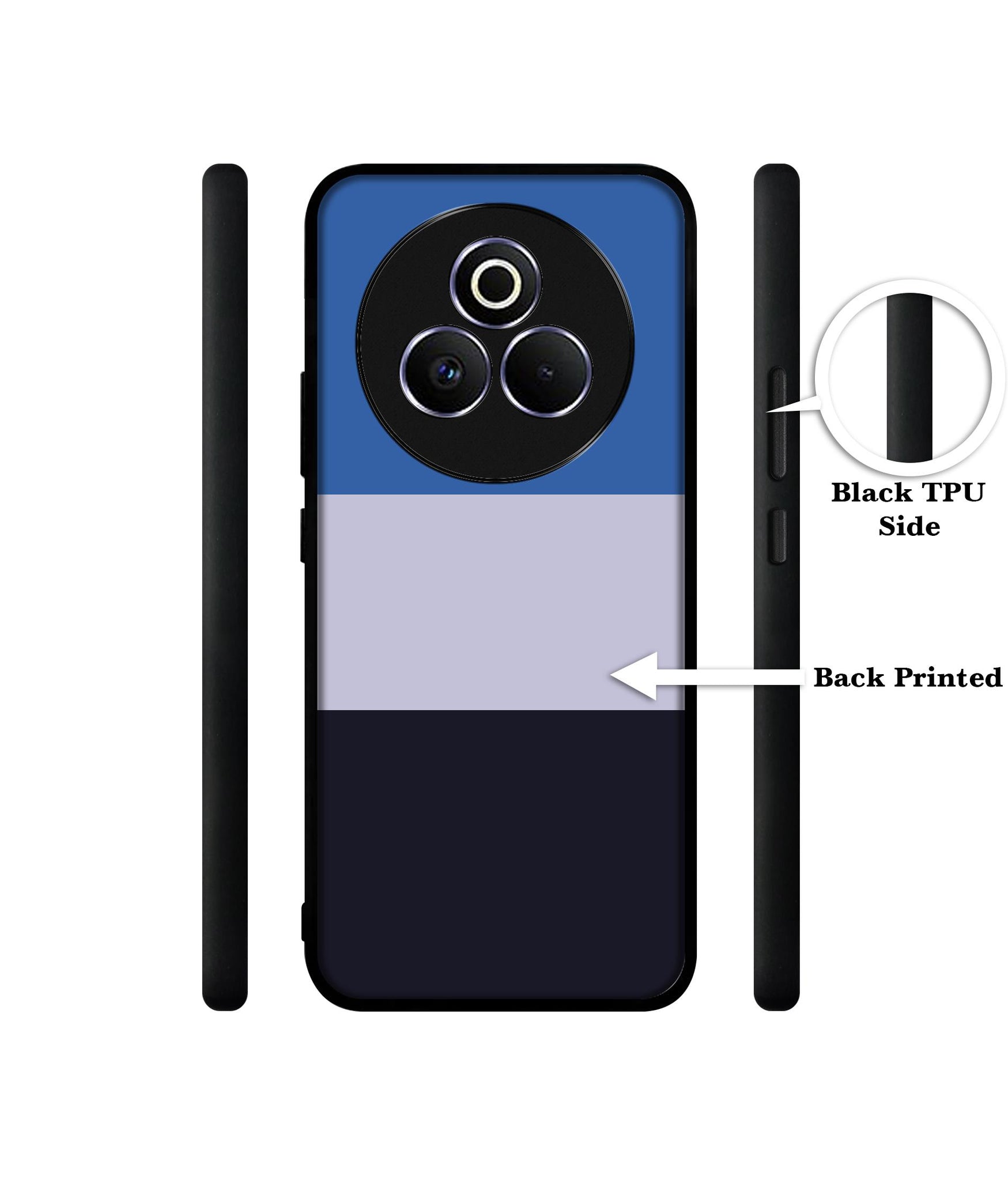 Three Color Stripes Designer 2D Printed Back Case Cover for Realme P3 Pro 5G