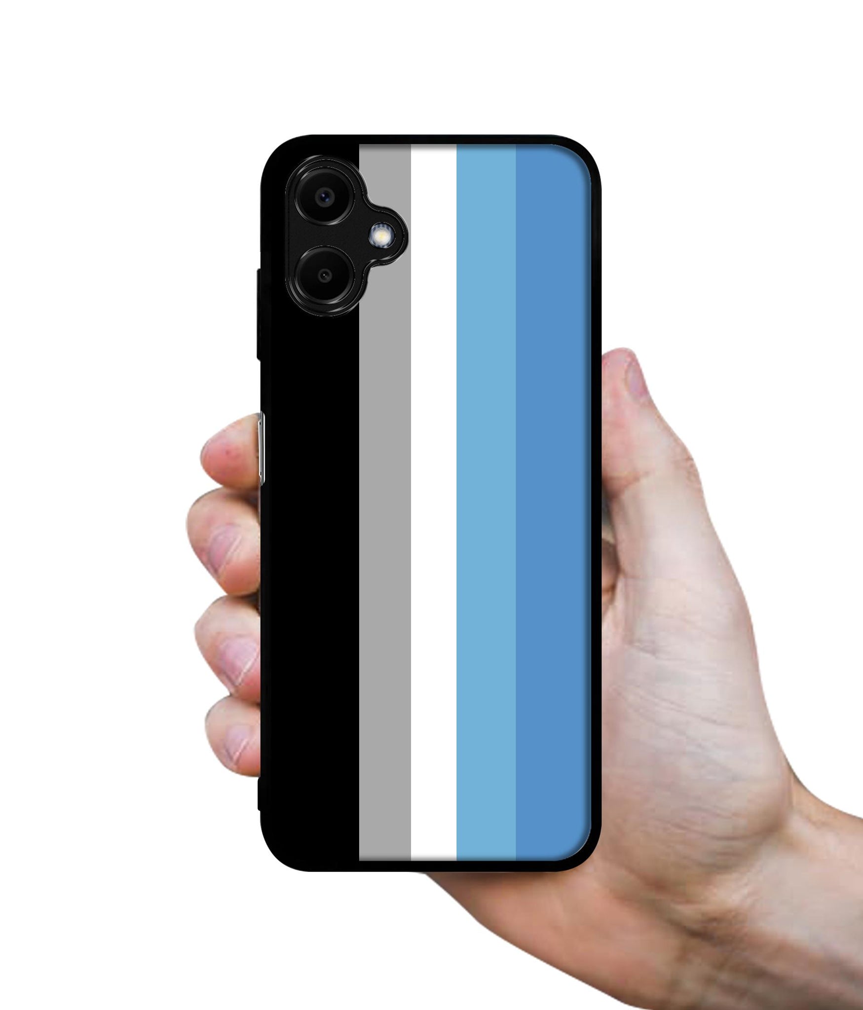 White and Blue Lines Designer 2D Printed Back Case Cover for Samsung Galaxy A06 4G / A06 5G