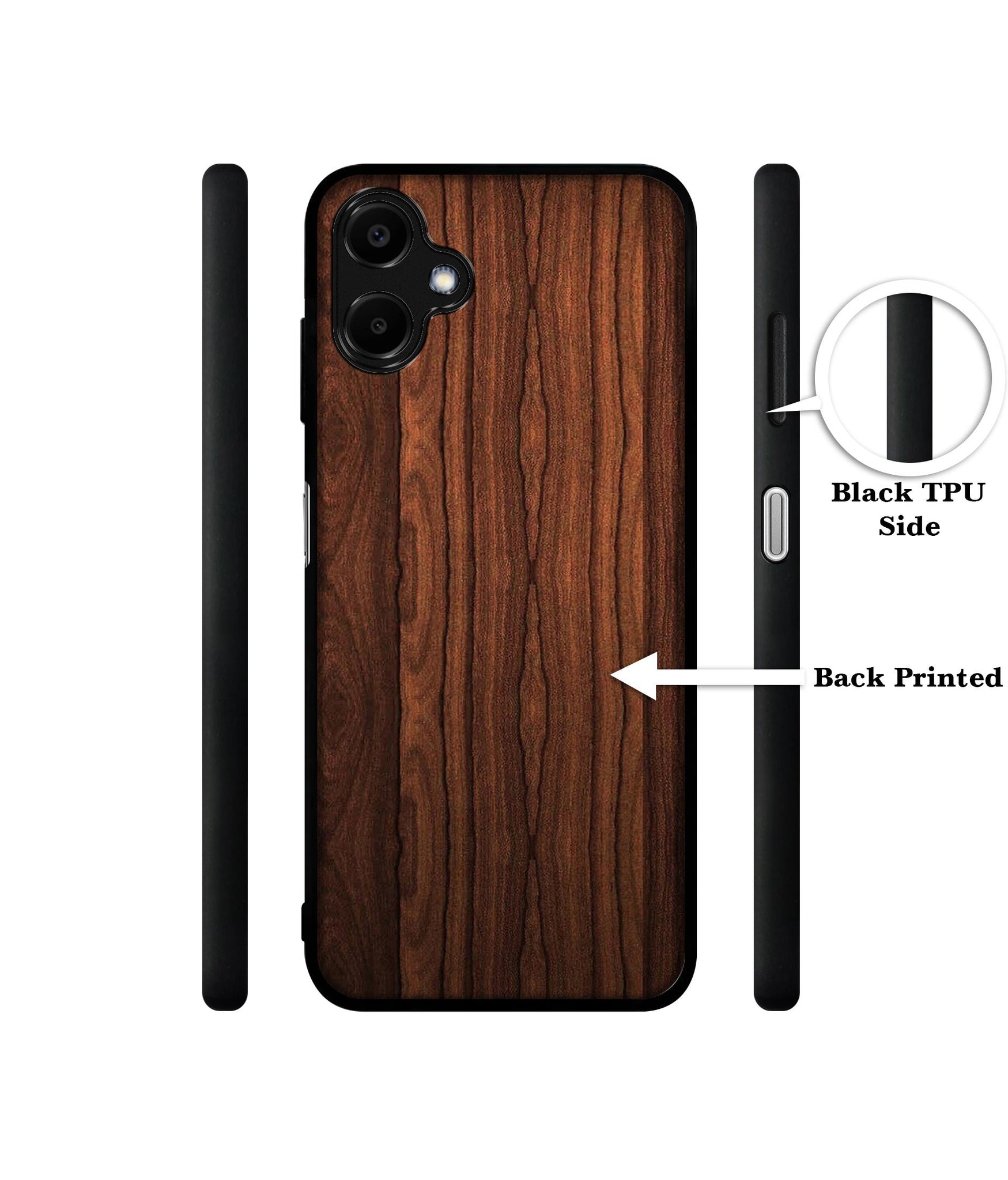 Brown Wooden Texture Designer 2D Printed Back Case Cover for Samsung Galaxy F06 5G / M06 5G
