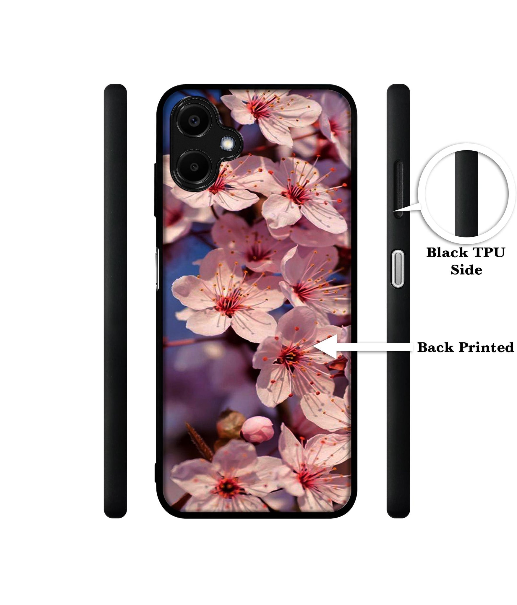 Pink Flowers Pattern Designer 2D Printed Back Case Cover for Samsung Galaxy F06 5G / M06 5G