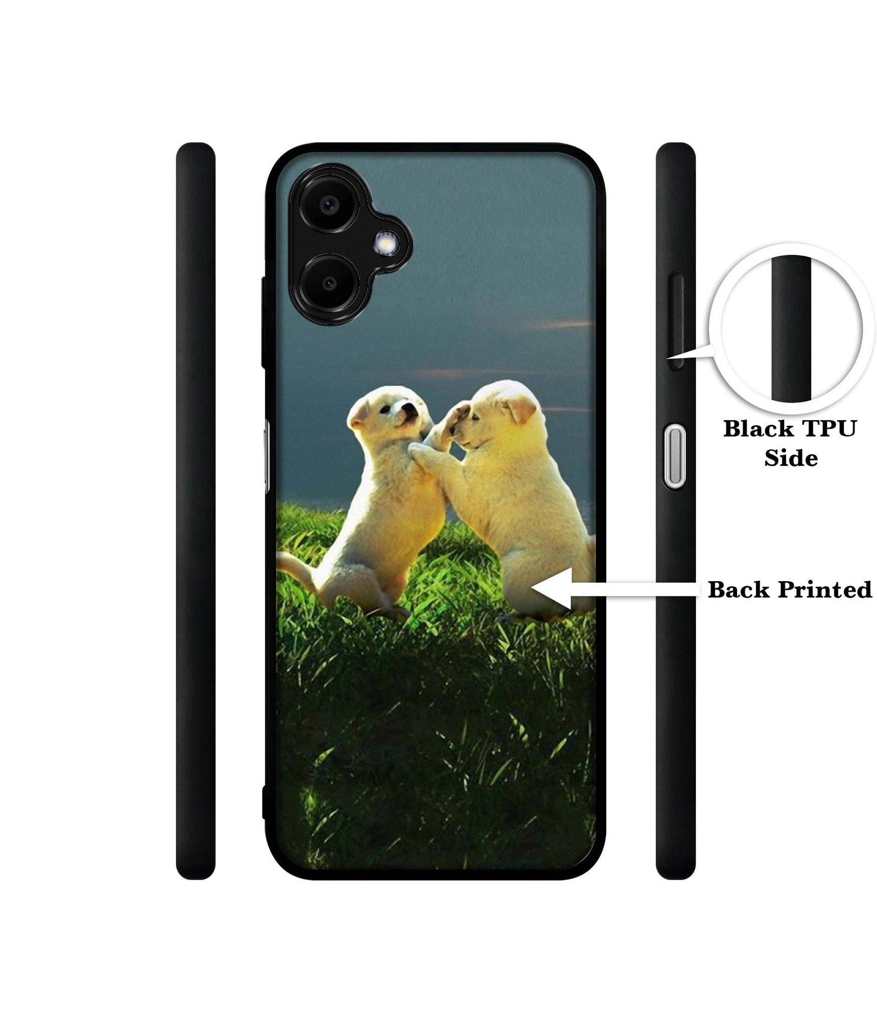 Puppy Couple Sunset Designer 2D Printed Back Case Cover for Samsung Galaxy F06 5G / M06 5G